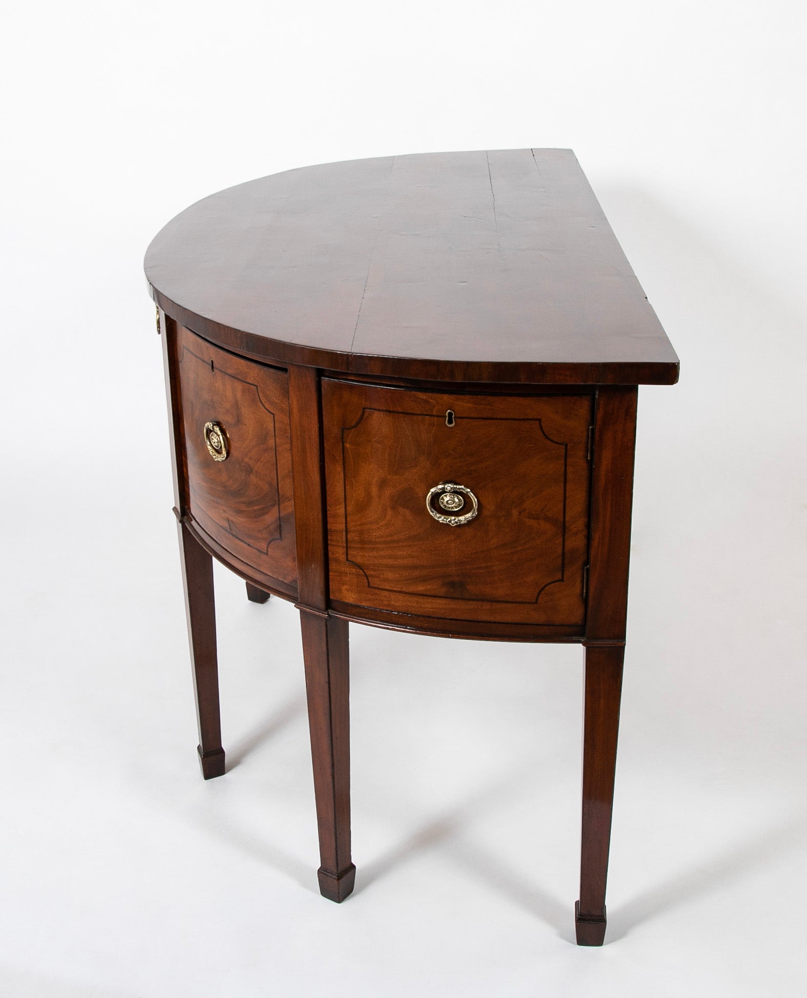 George III 'D' Form Inlaid Mahogany Sideboard