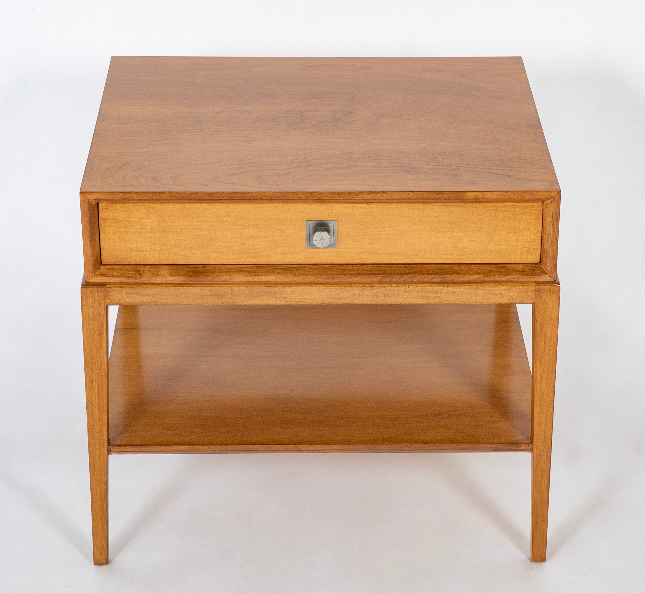Parzinger Blond Wood Single Drawer Side Table