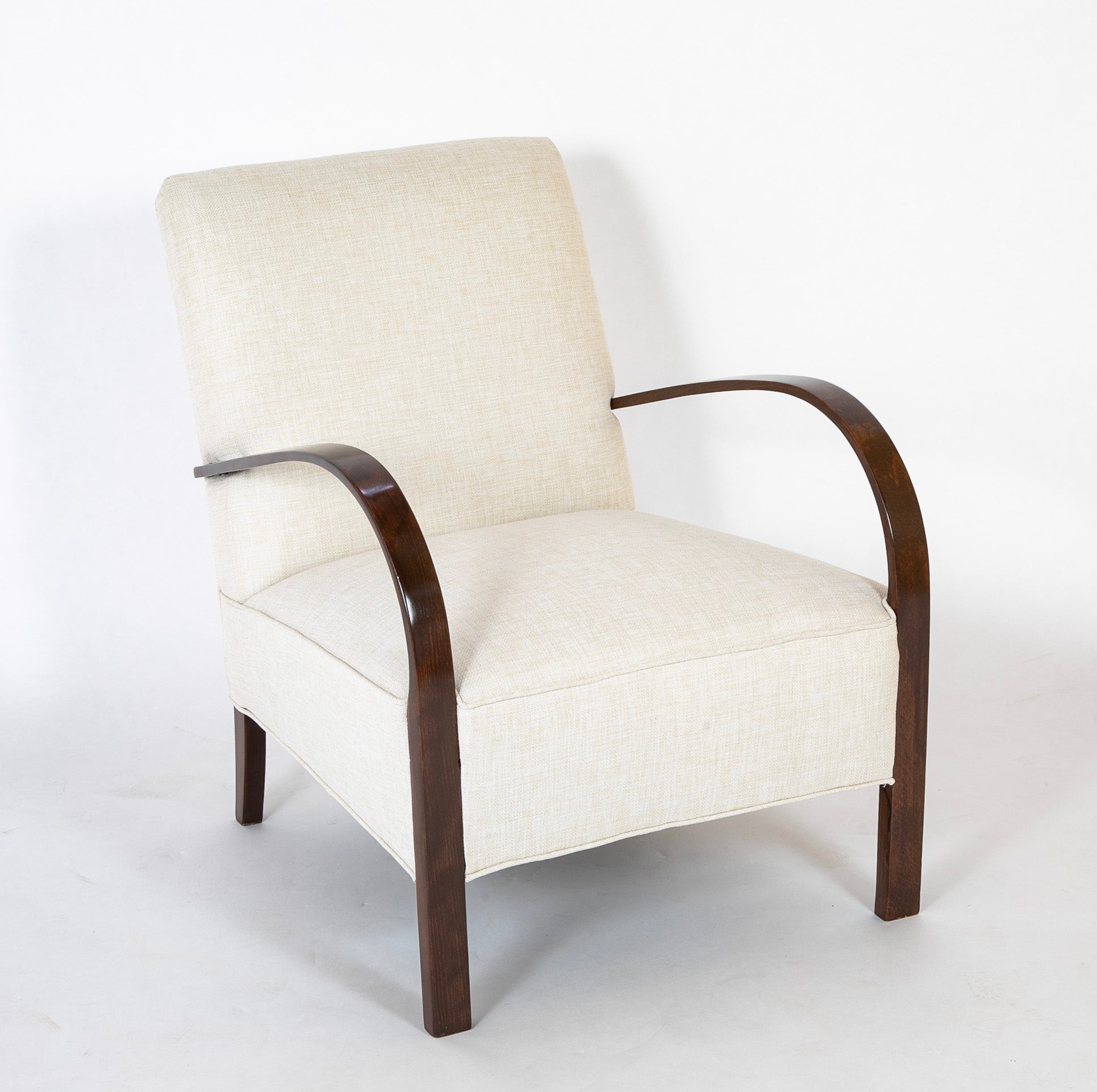 Mid-Century Danish Open Arm Chair Possibly by Fritz Hansen