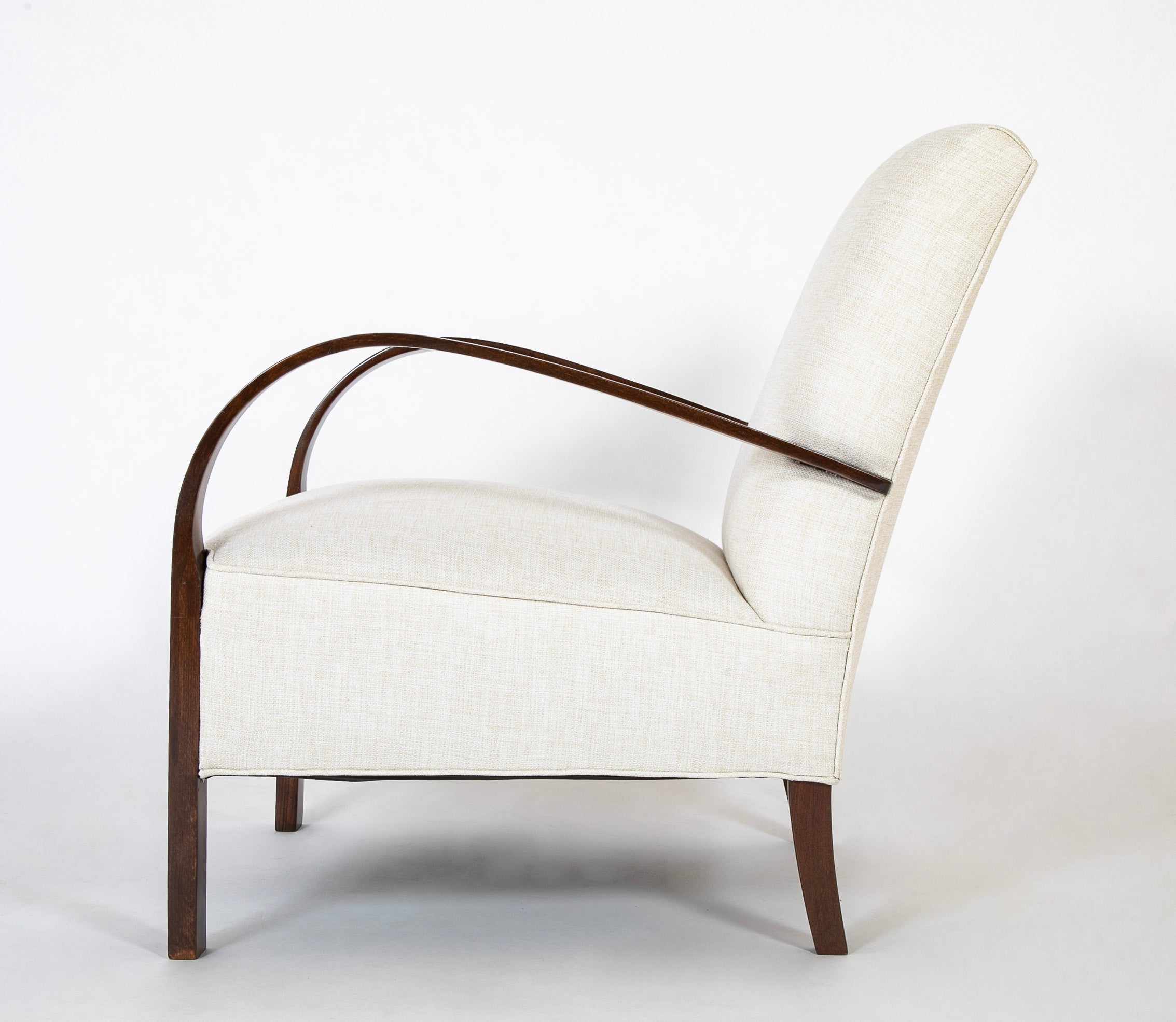 Mid-Century Danish Open Arm Chair Possibly by Fritz Hansen