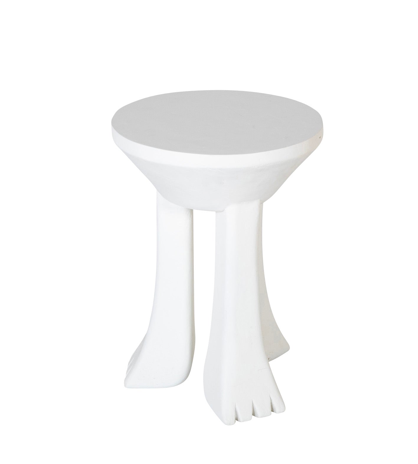 Plastered Fiberglass 3 Legged Table in the Style of John Dickinson