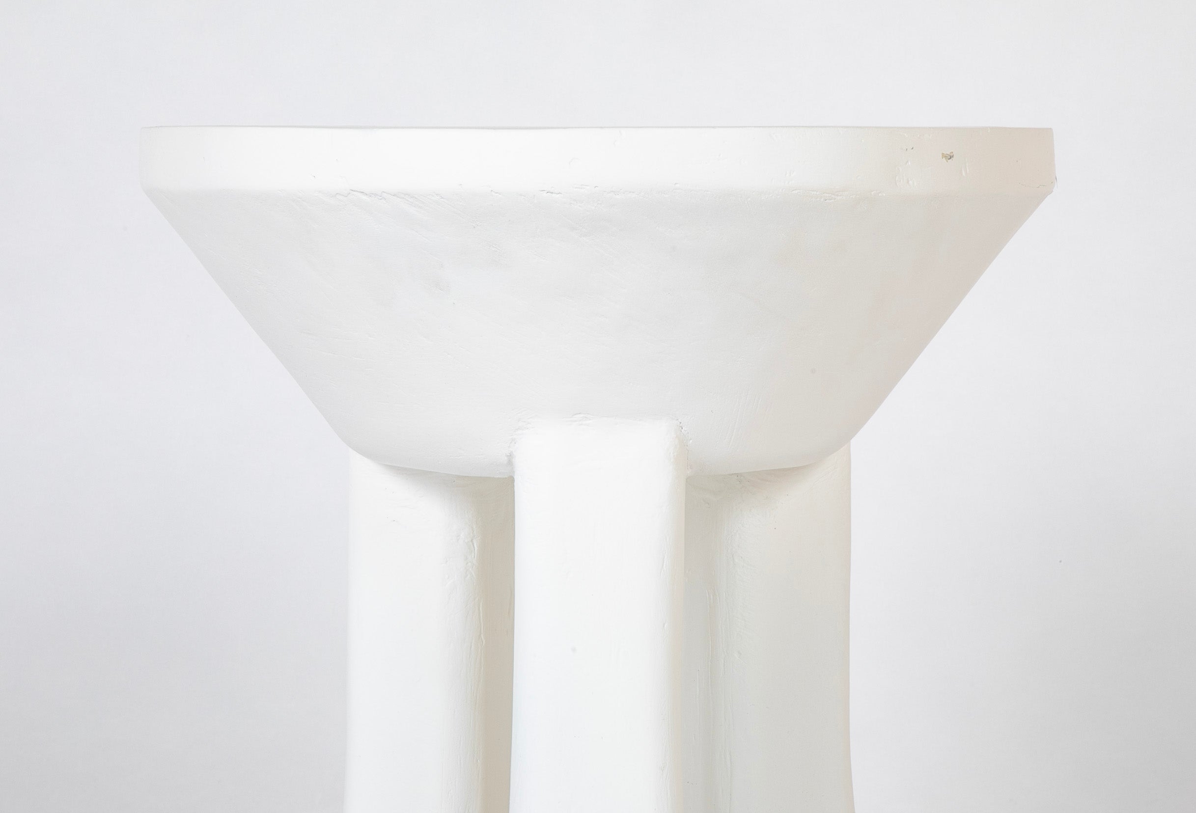 Plastered Fiberglass 3 Legged Table in the Style of John Dickinson