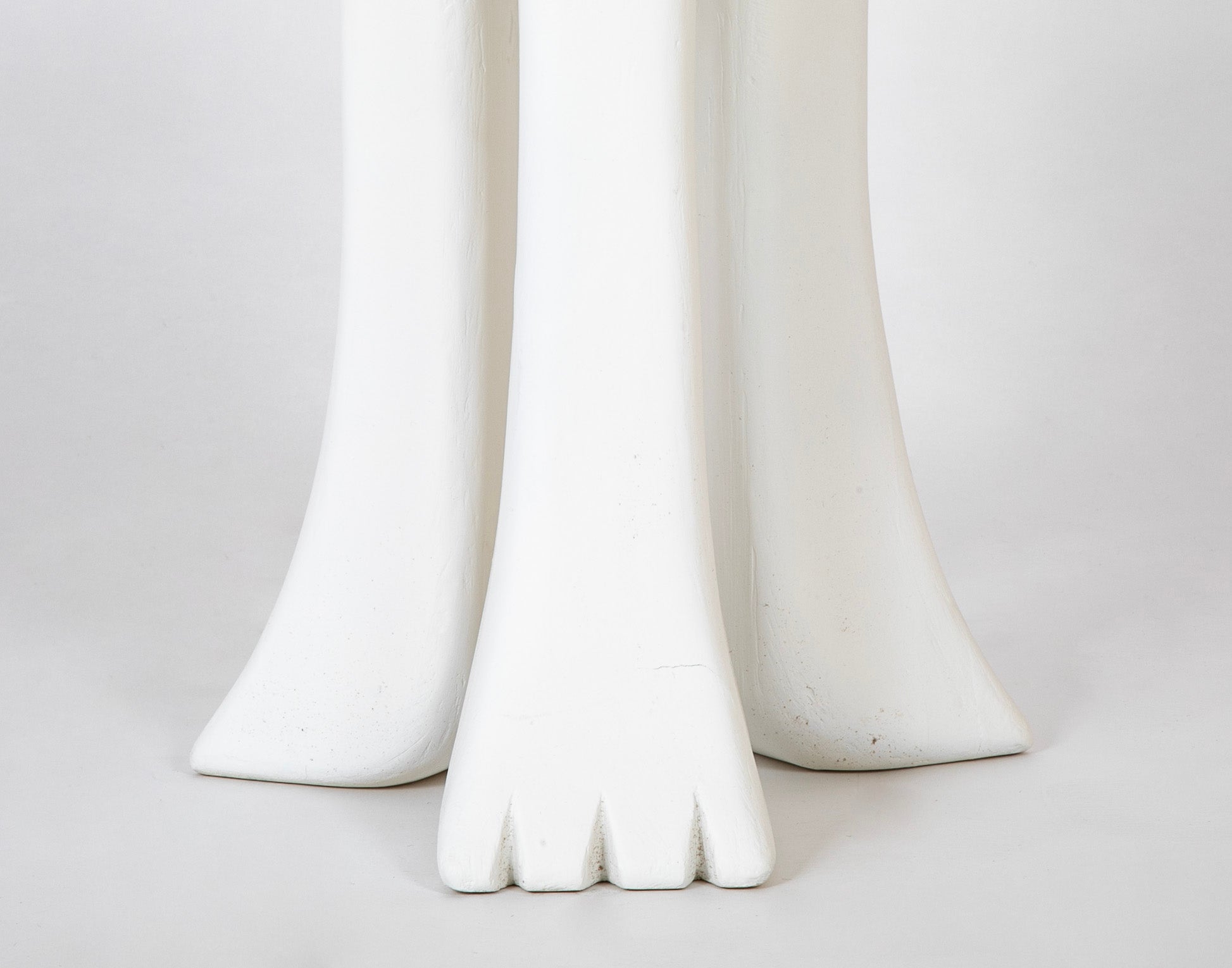 Plastered Fiberglass 3 Legged Table in the Style of John Dickinson