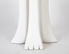 Plastered Fiberglass 3 Legged Table in the Style of John Dickinson