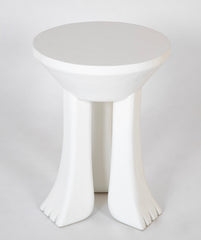 Plastered Fiberglass 3 Legged Table in the Style of John Dickinson