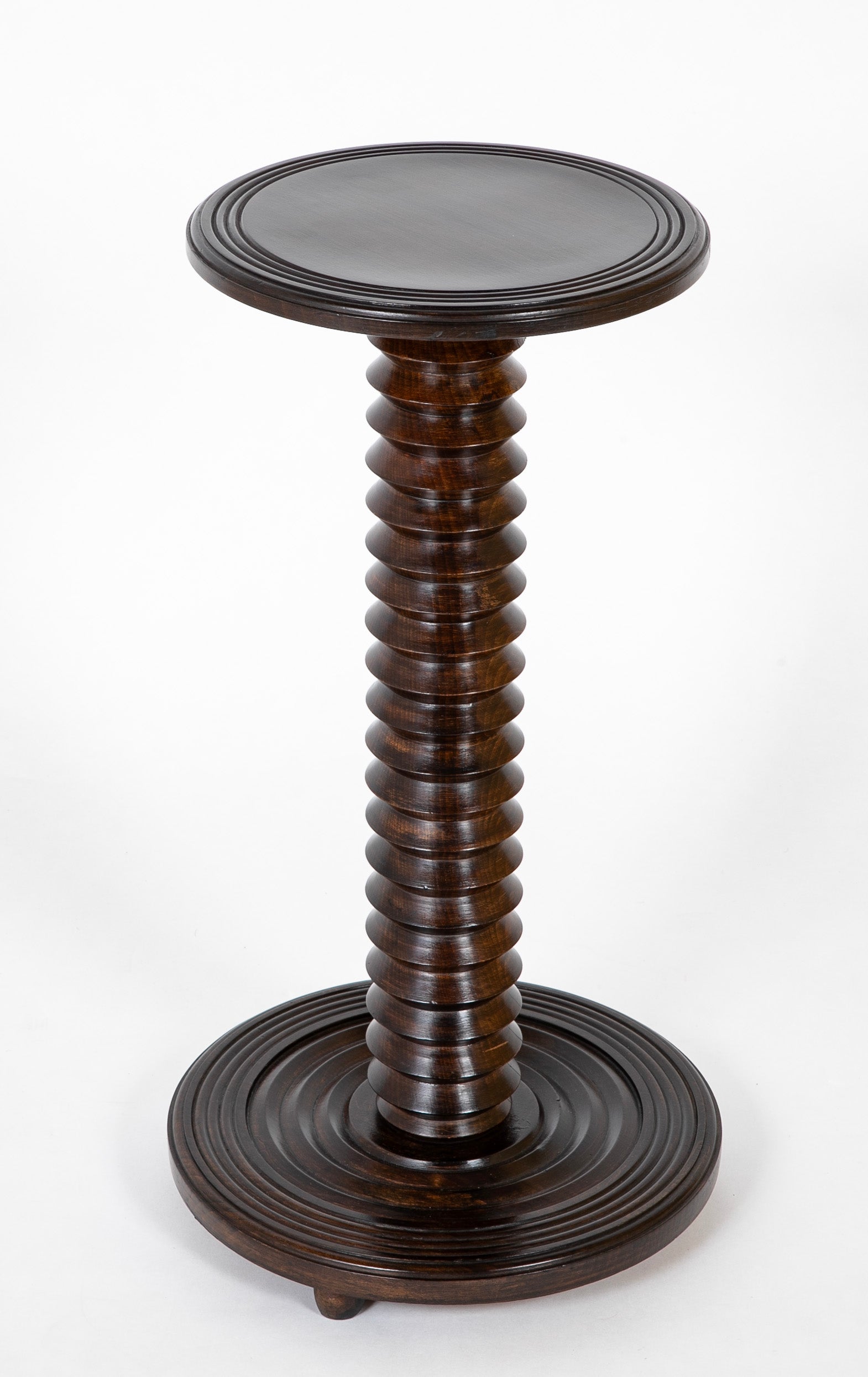 Charles Dudouyt Occasional Table with a Turned Wood Pedestal
