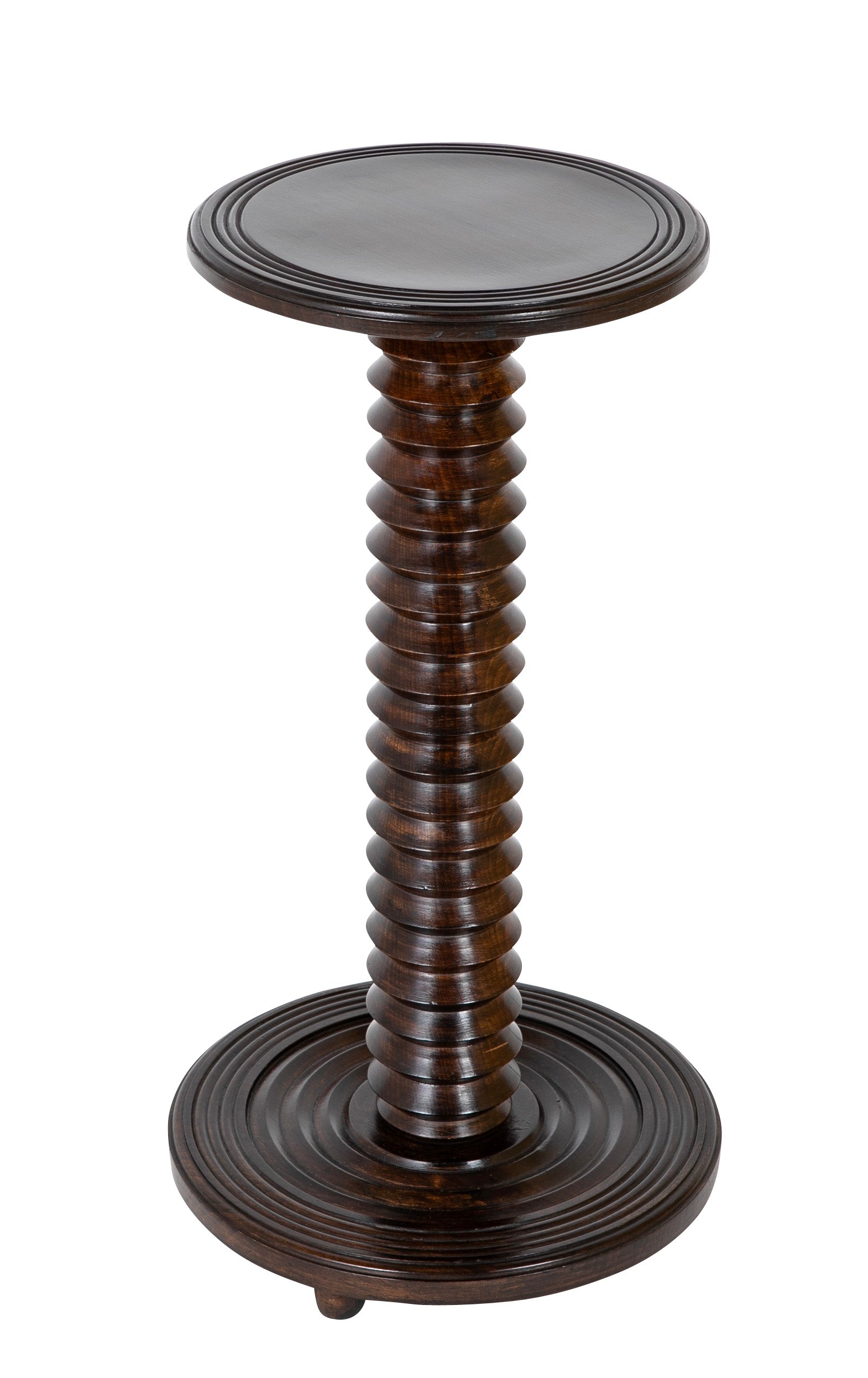 Charles Dudouyt Occasional Table with a Turned Wood Pedestal