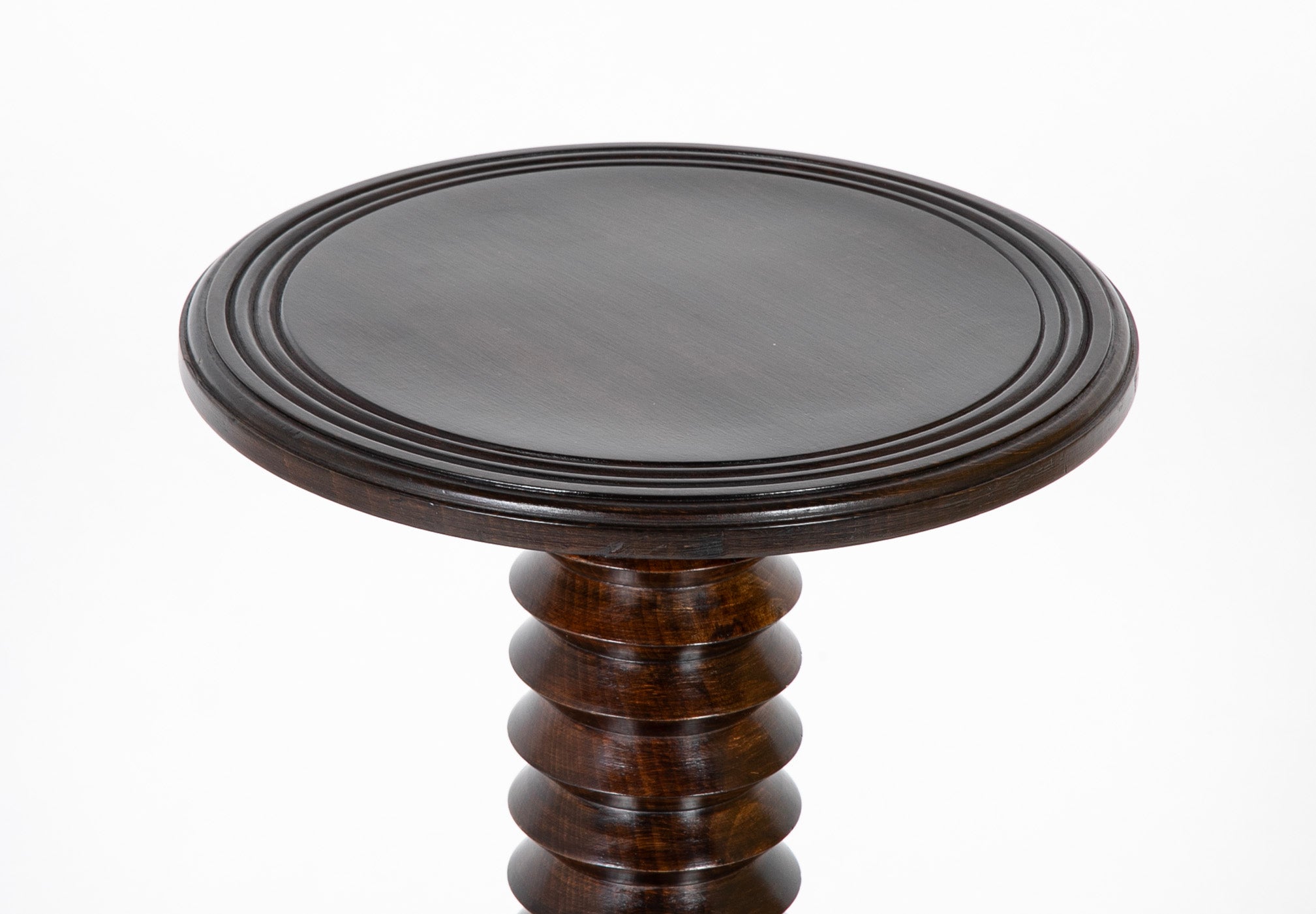 Charles Dudouyt Occasional Table with a Turned Wood Pedestal
