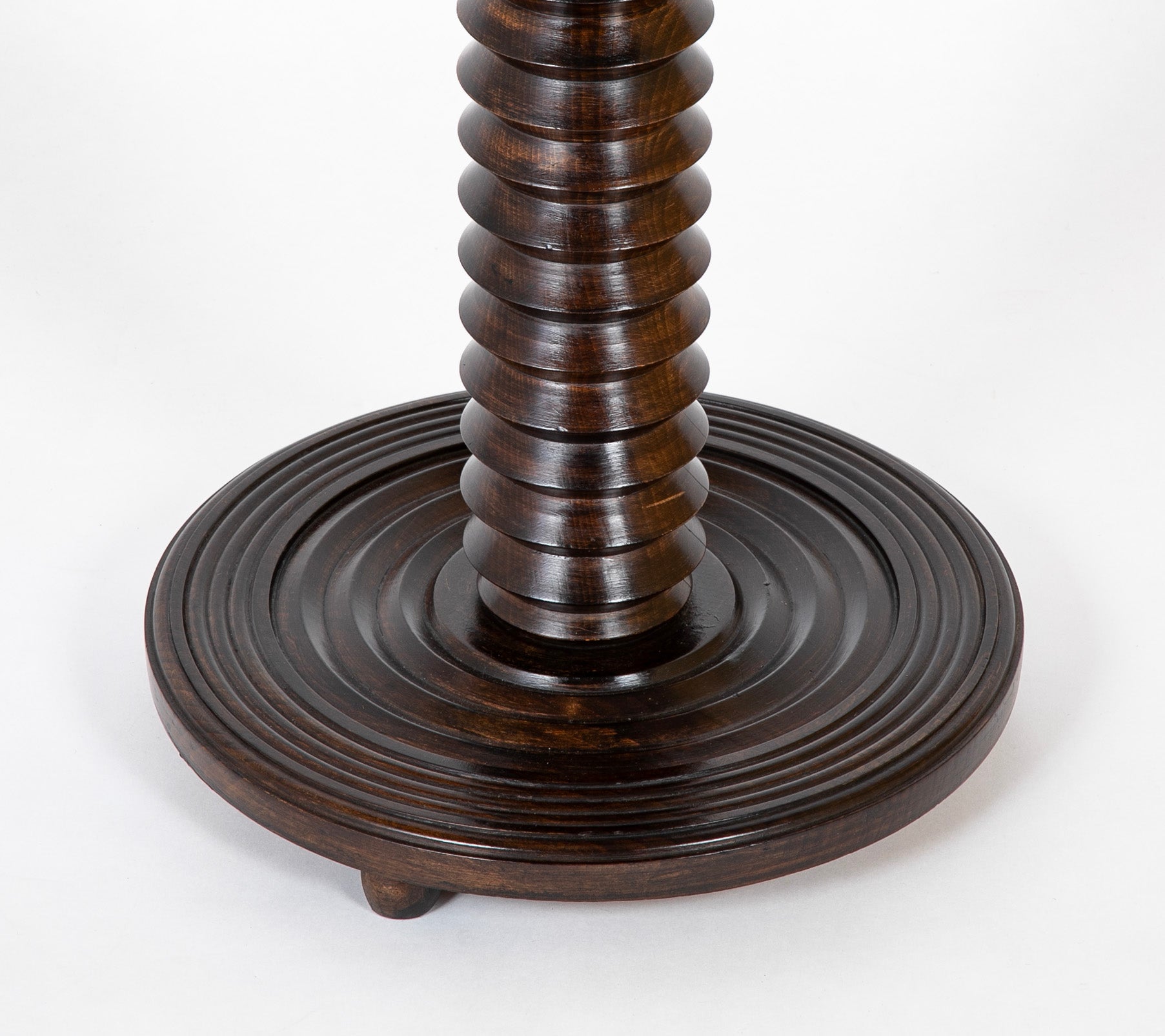 Charles Dudouyt Occasional Table with a Turned Wood Pedestal