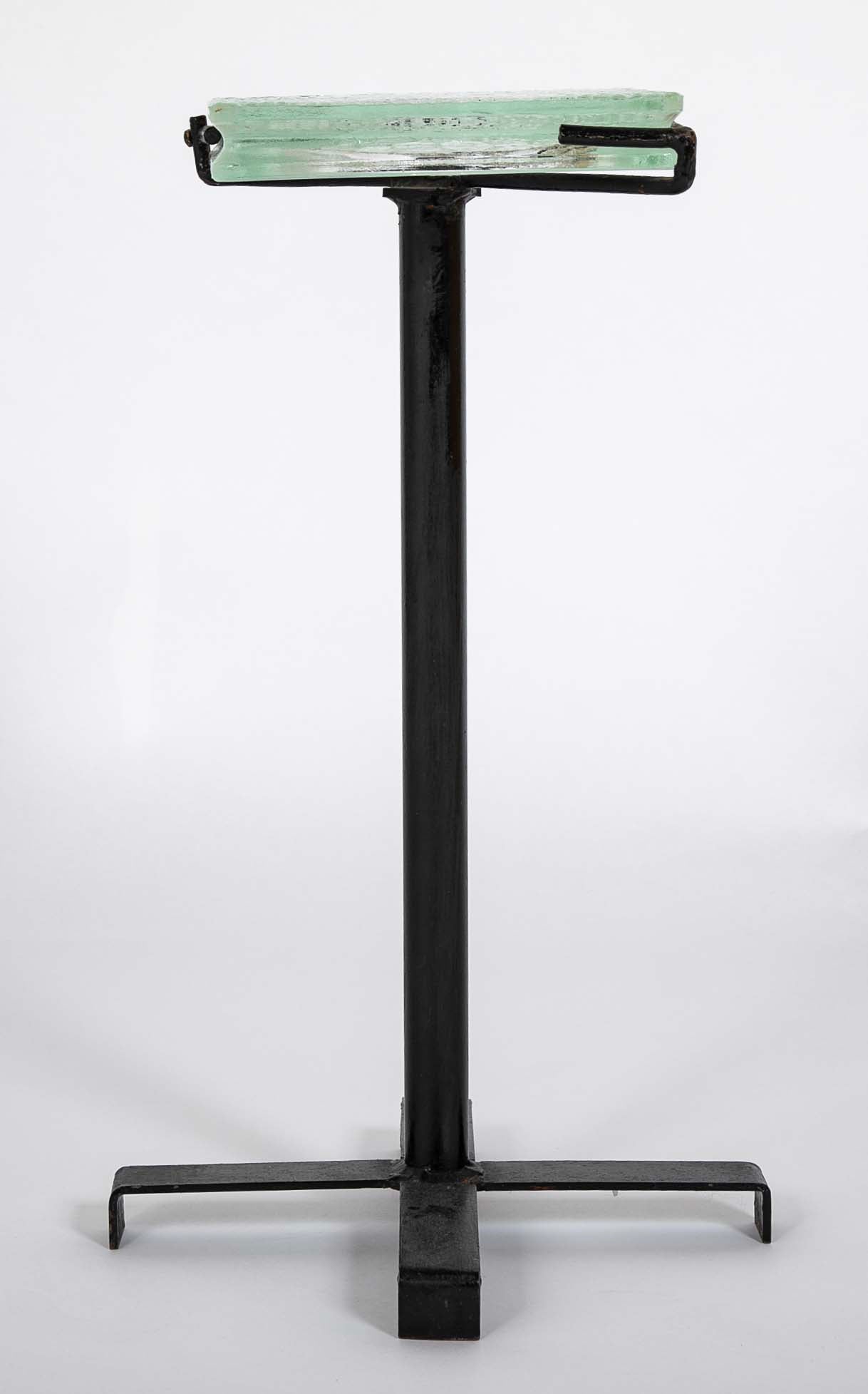 French Iron & Glass Occasional Table in the Style of Jacques Adnet