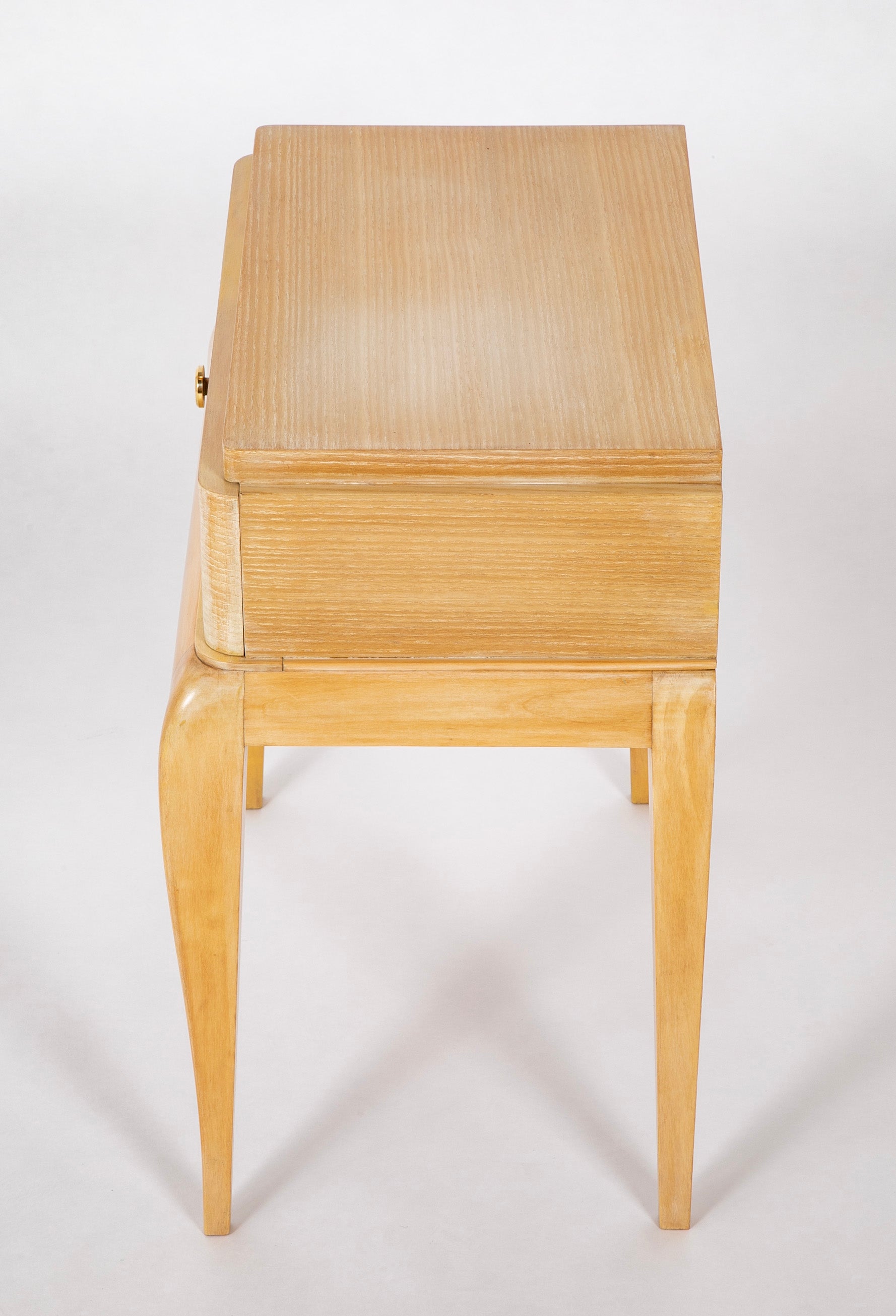 Pair of French Single Drawer Sycamore Veneer Bedside Tables