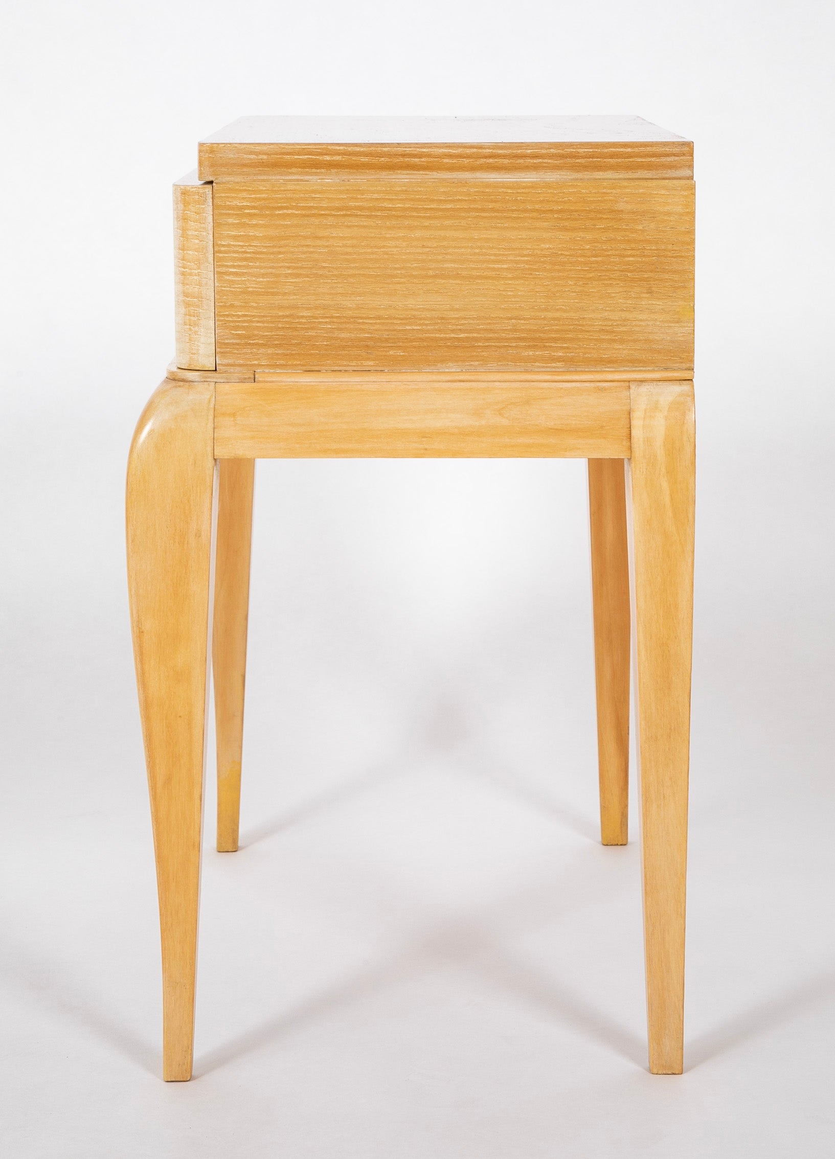 Pair of French Single Drawer Sycamore Veneer Bedside Tables