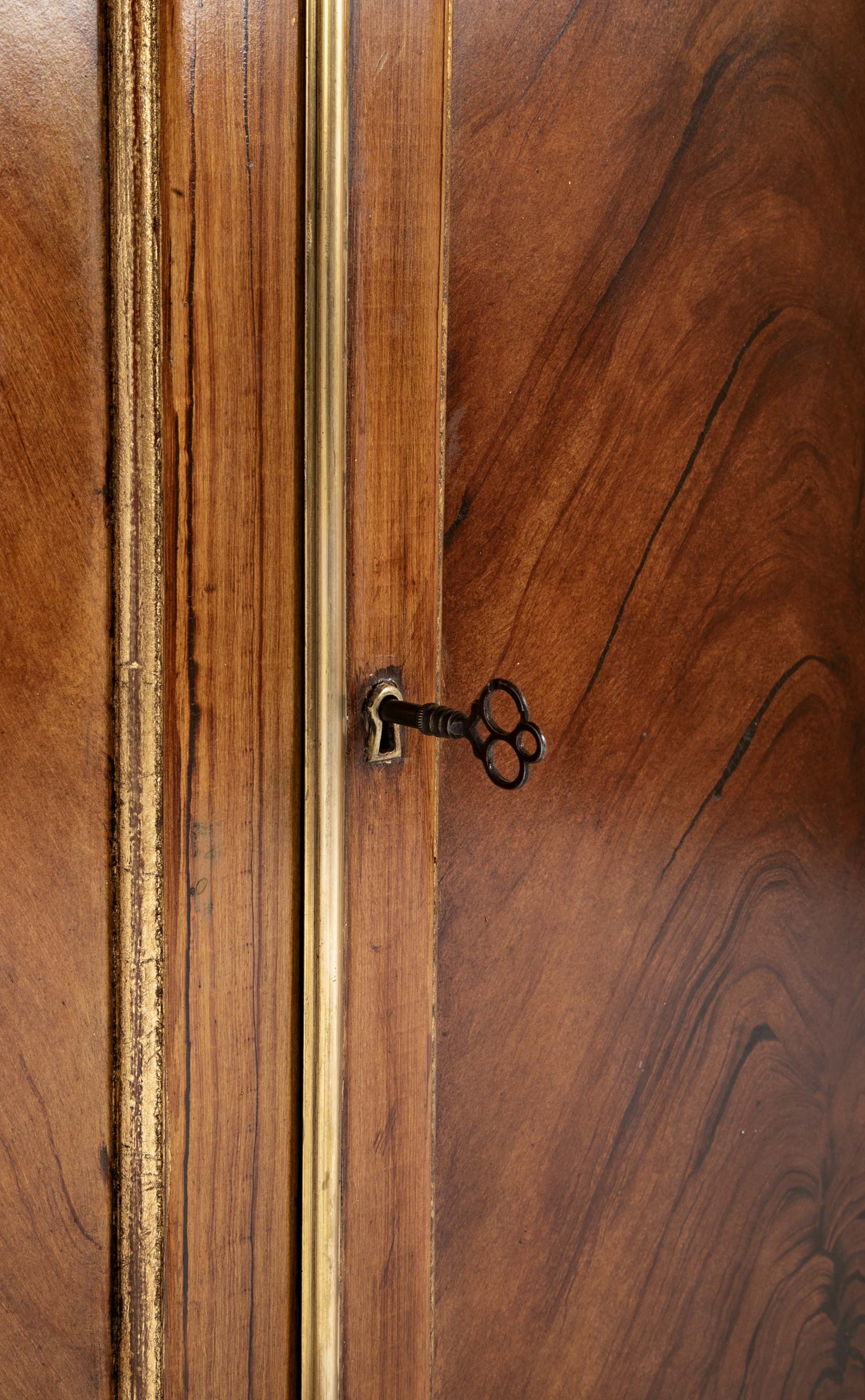 Burl Neoclassical Style Sideboard with Brass Gallery