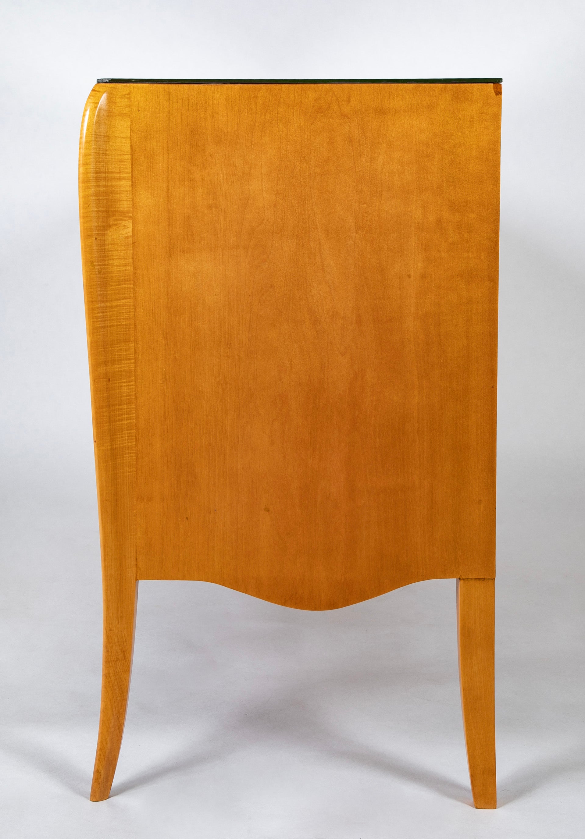 A French Mid-Century Parchment Front Six Drawer Chest