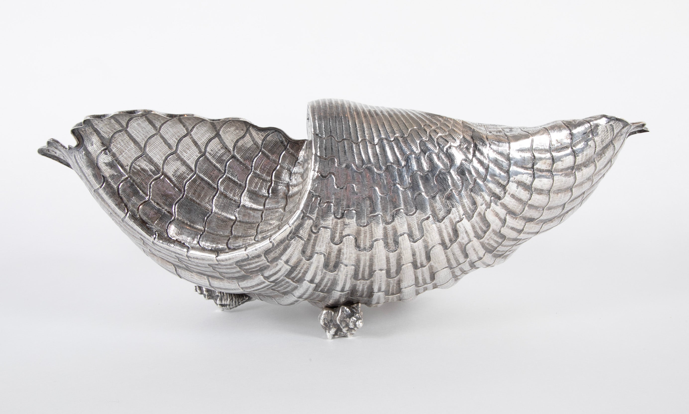 Lavish Silver Clam Shell Bowl by Luiz & David Ferreira