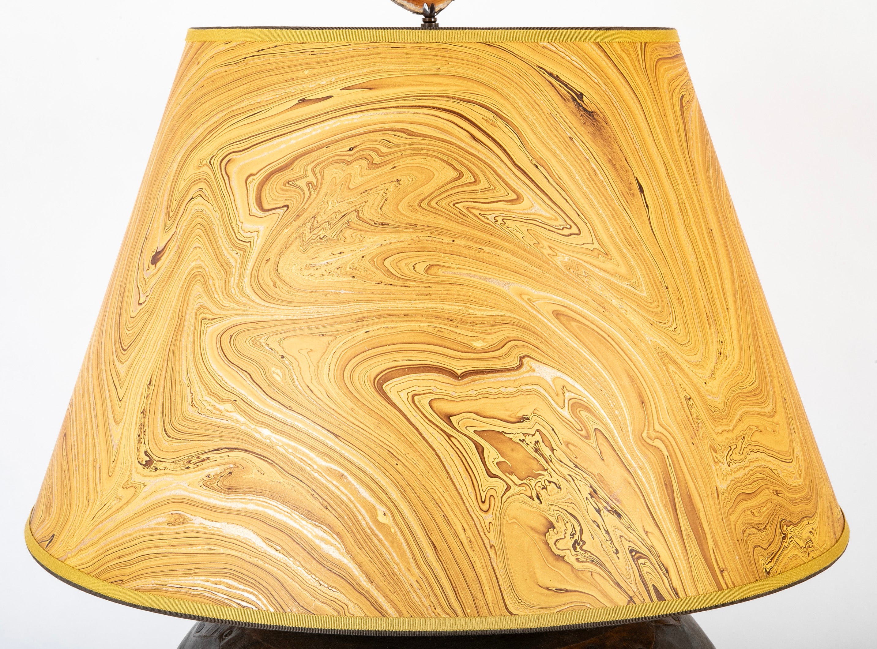 Large Round Metal Vessel with Two Ring Handles Now a Lamp