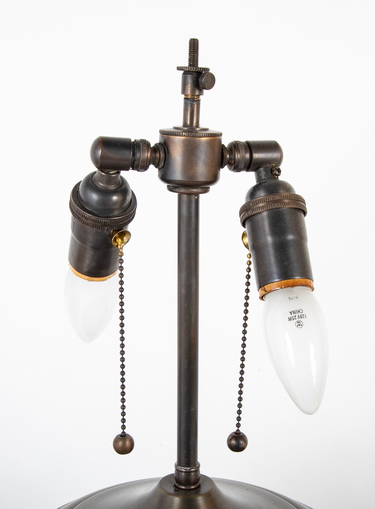 Large Round Metal Vessel with Two Ring Handles Now a Lamp