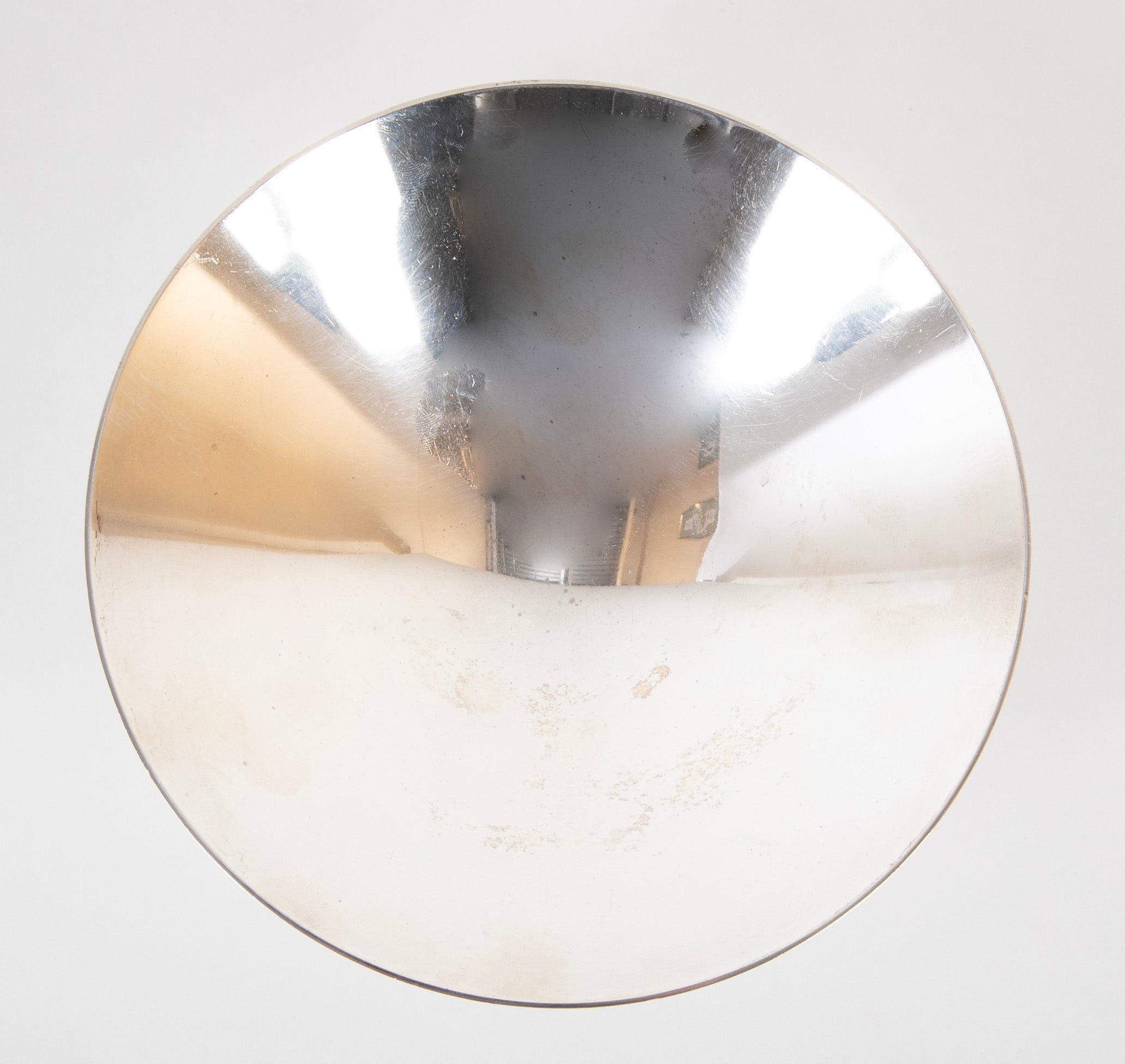 Tiffany Round Silver Bowl with Two Waving Bands as Base