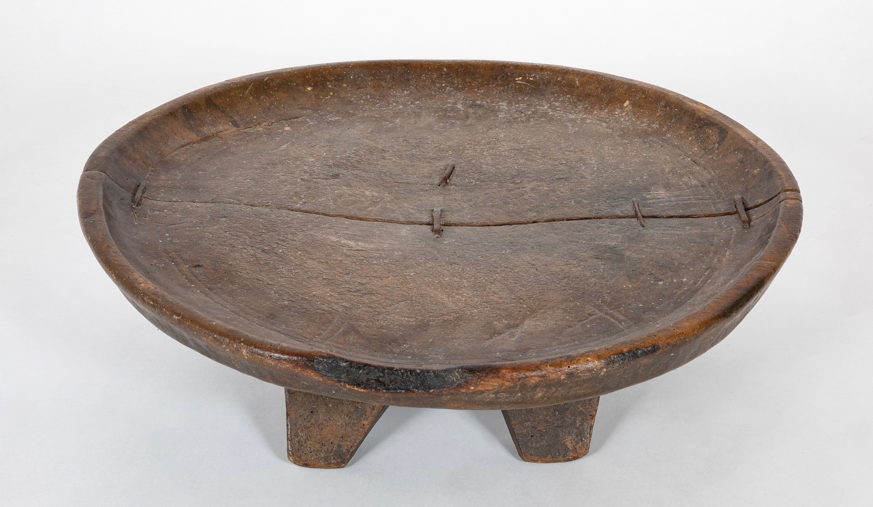 African Footed Solid Wood Bowl