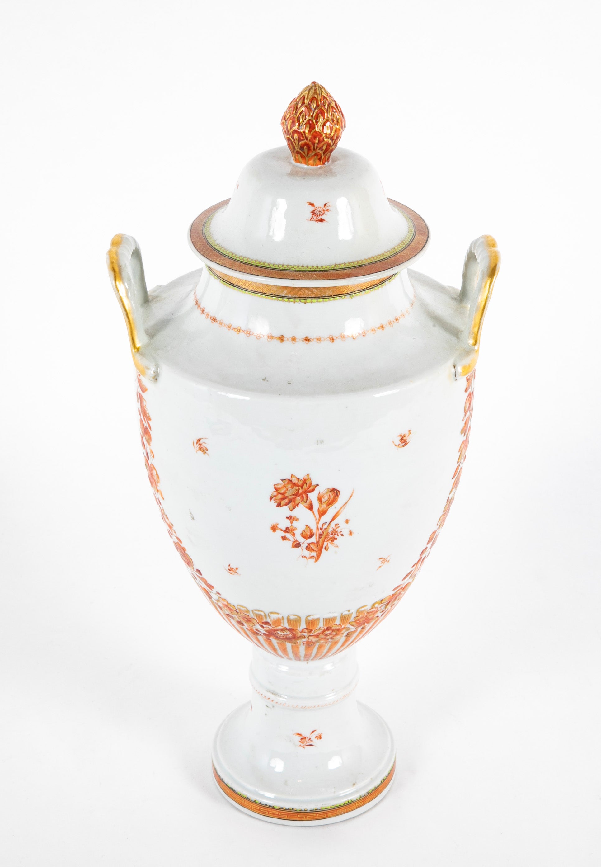 Chinese Export Lidded Urn With Iron Red and Gilt Design