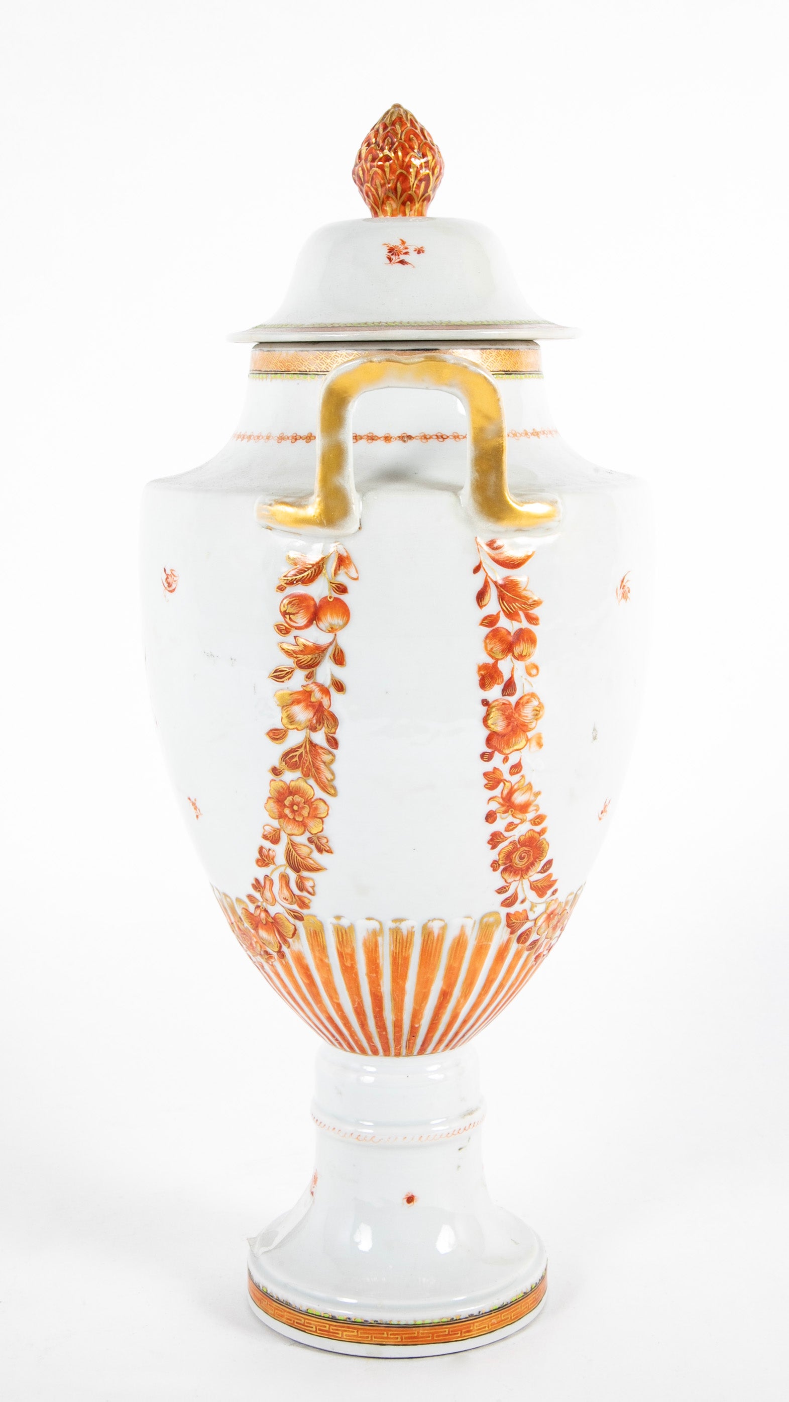 Chinese Export Lidded Urn With Iron Red and Gilt Design