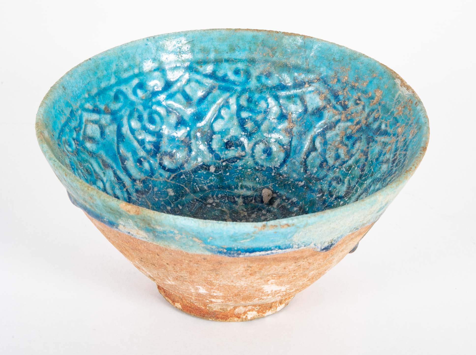 10th Century Near East Conical Form Bowl with Turquoise Glaze