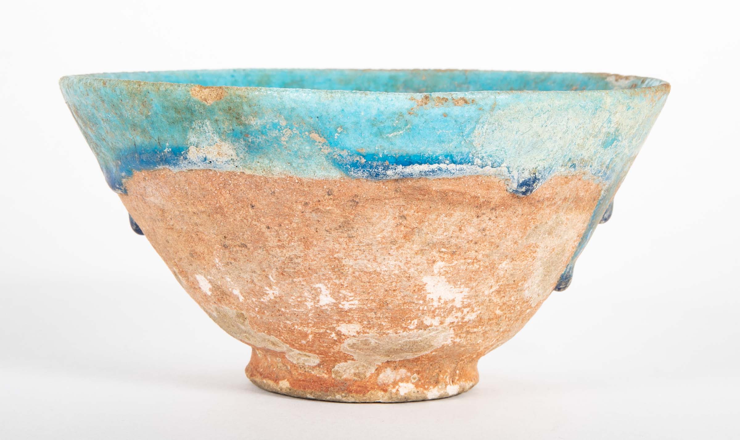 10th Century Near East Conical Form Bowl with Turquoise Glaze