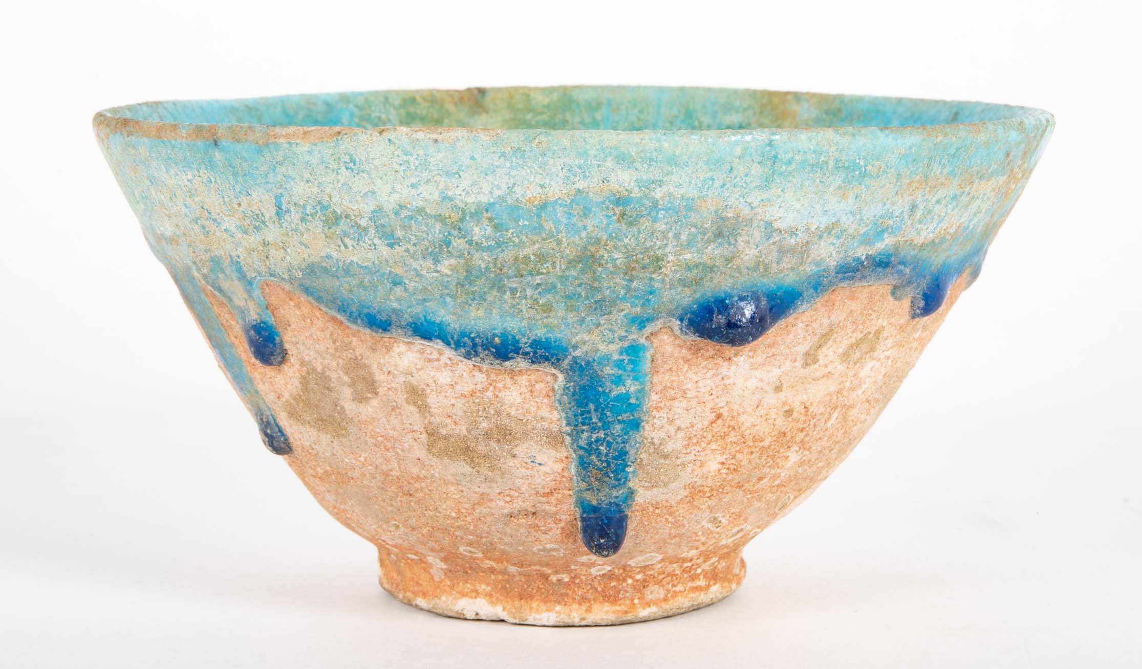 10th Century Near East Conical Form Bowl with Turquoise Glaze