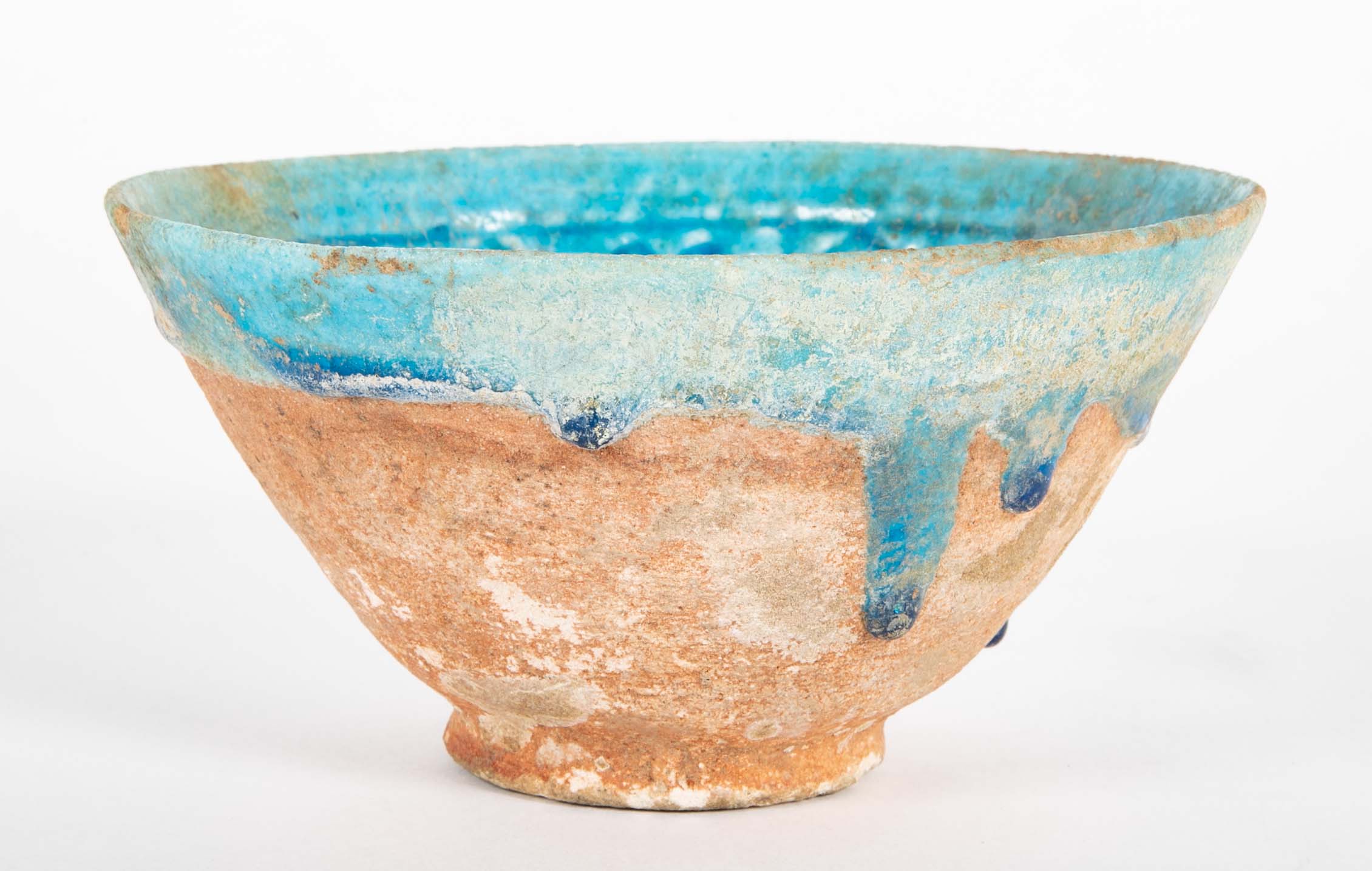 10th Century Near East Conical Form Bowl with Turquoise Glaze
