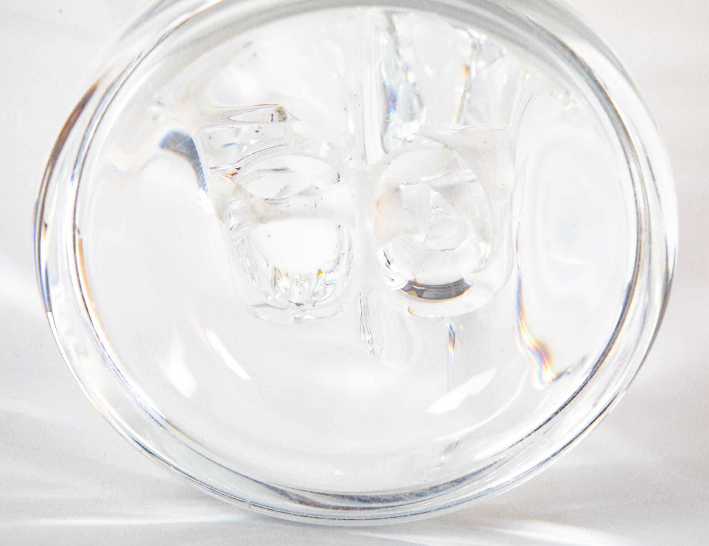 Steuben Glass Vase with Scrolled Circular Base Designed by George Thomas