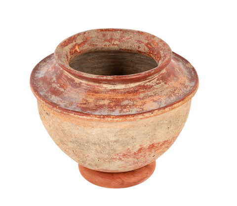 Dejenne, Mali Red Clay Vessel with White Slip Decor