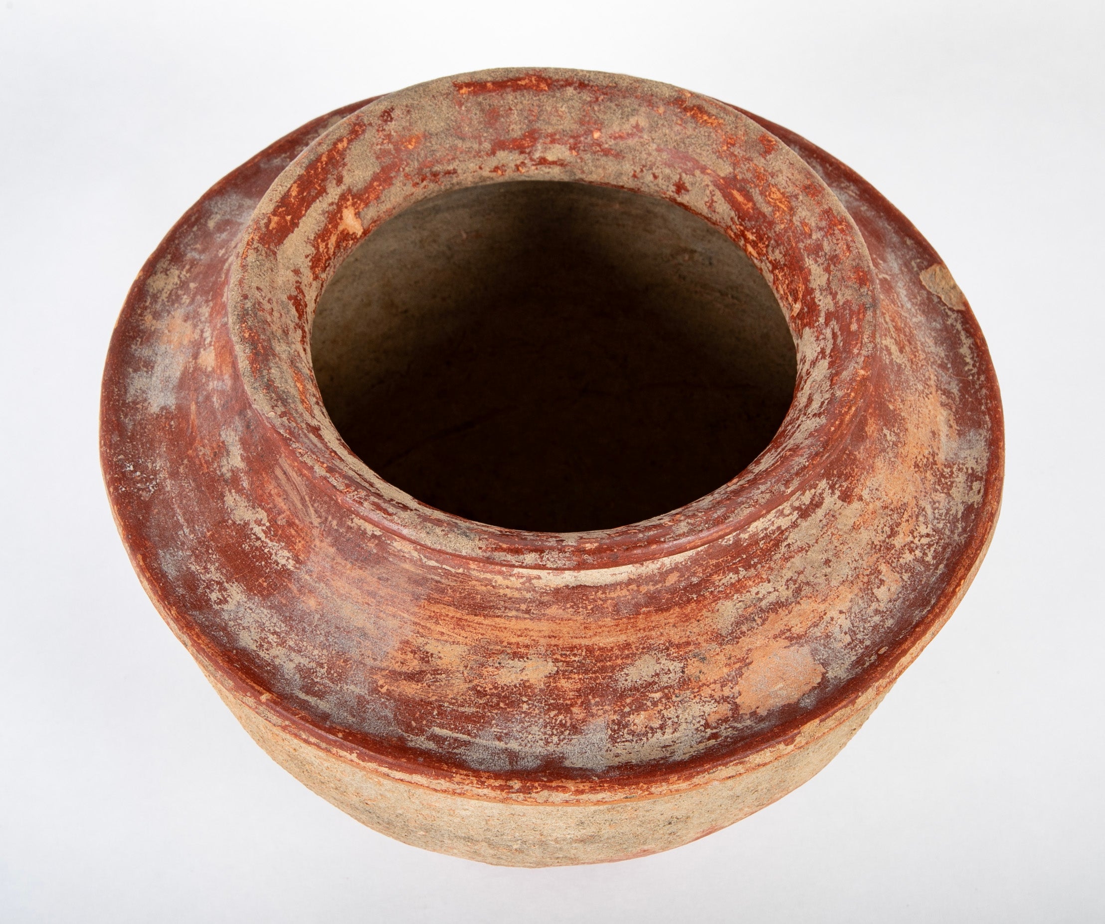 Dejenne, Mali Red Clay Vessel with White Slip Decor