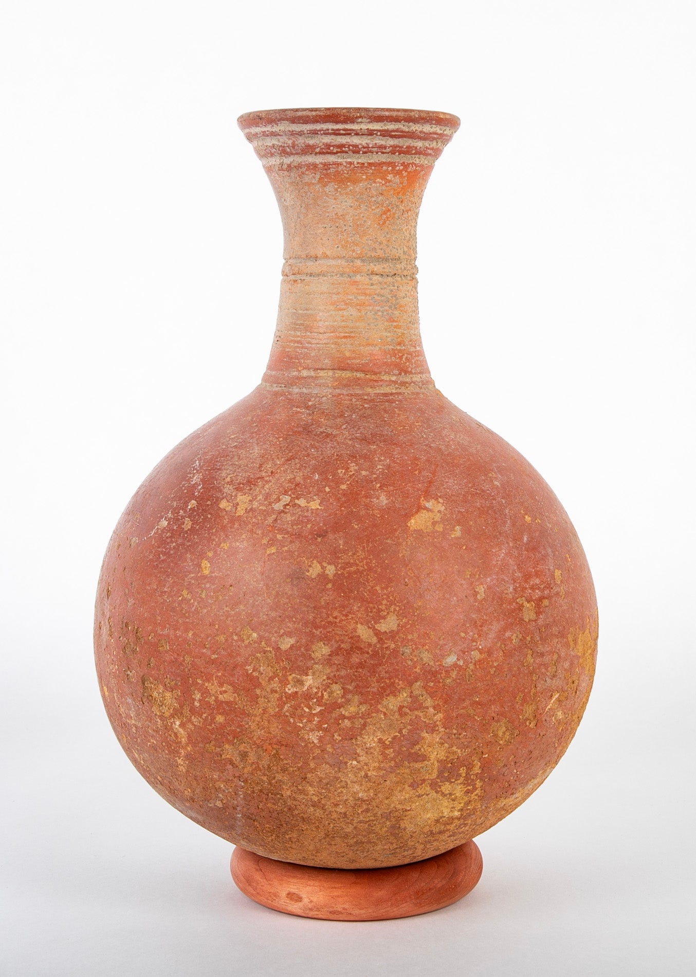 Dejenne, Mali Tear Drop Form Red Clay Vessel with Incised Neck