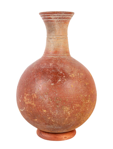 Dejenne, Mali Tear Drop Form Red Clay Vessel with Incised Neck