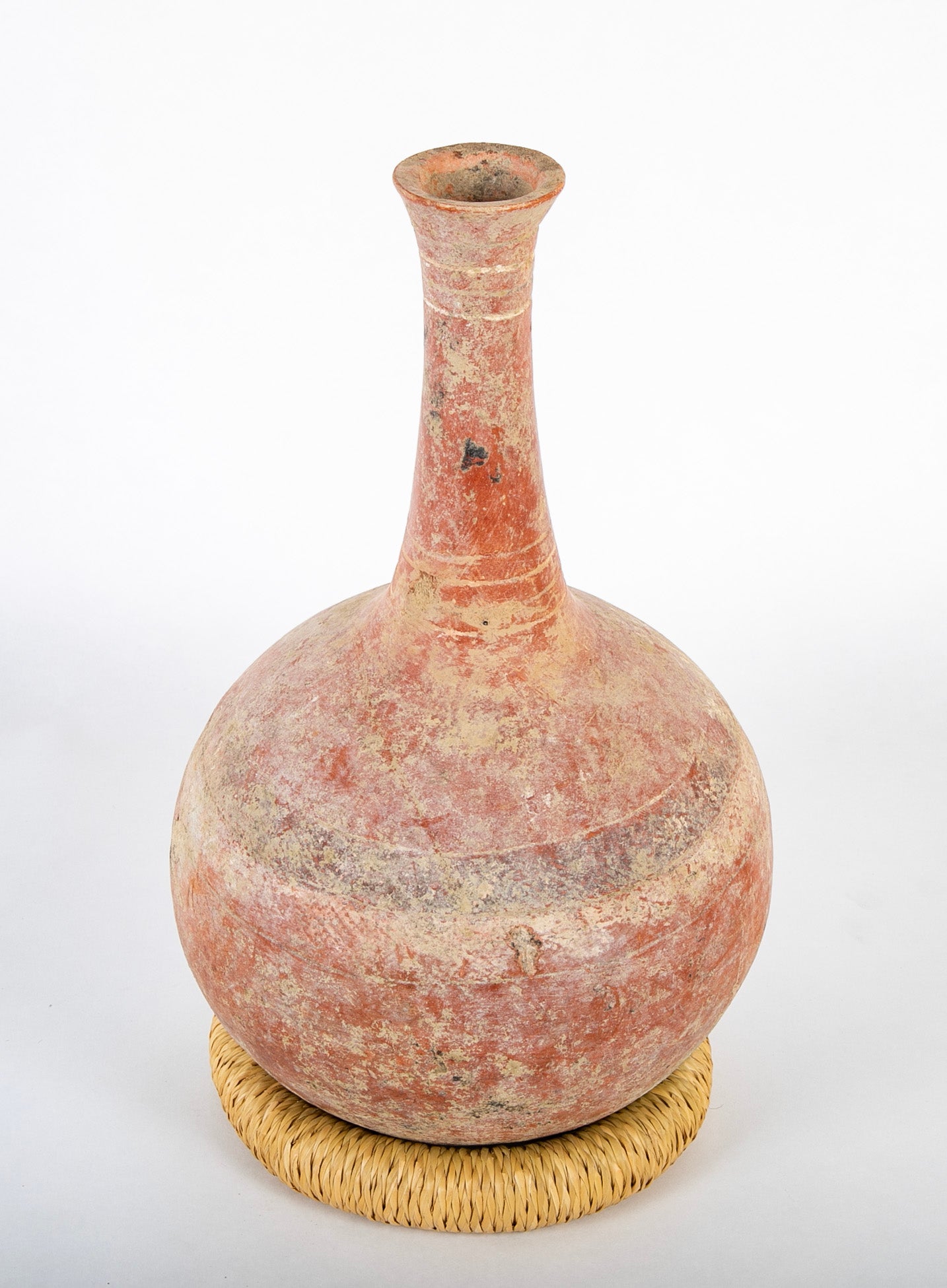 Dejenne, Mali Orb Form Terracotta Vessel with Elongated Neck