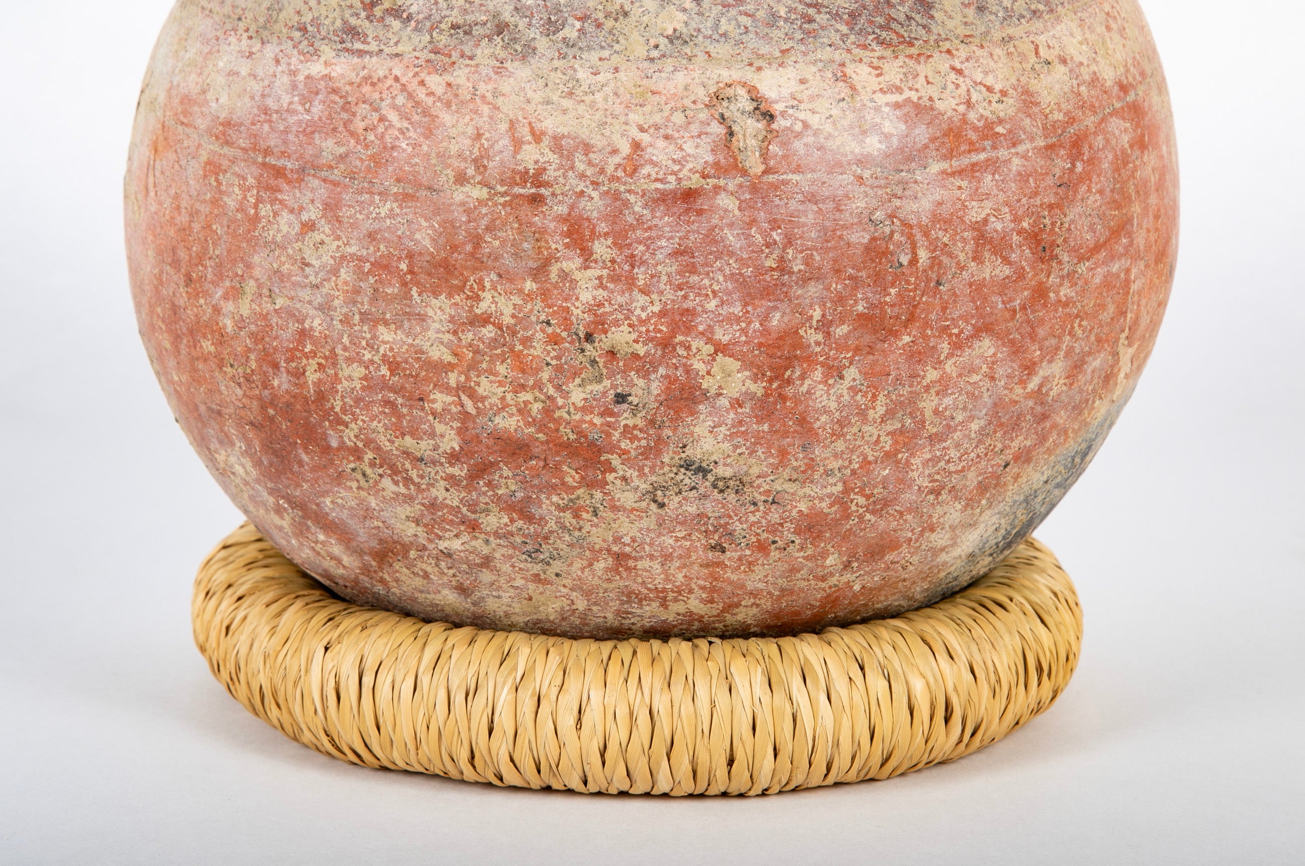 Dejenne, Mali Orb Form Terracotta Vessel with Elongated Neck