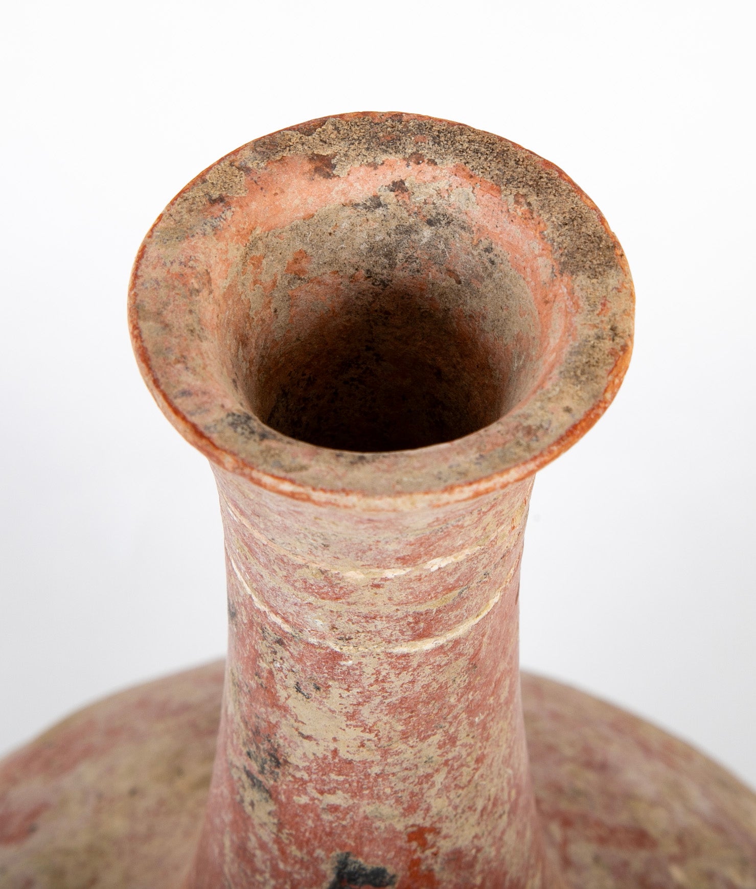 Dejenne, Mali Orb Form Terracotta Vessel with Elongated Neck