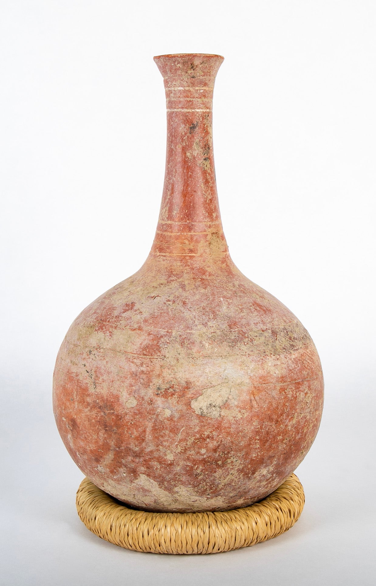 Dejenne, Mali Orb Form Terracotta Vessel with Elongated Neck