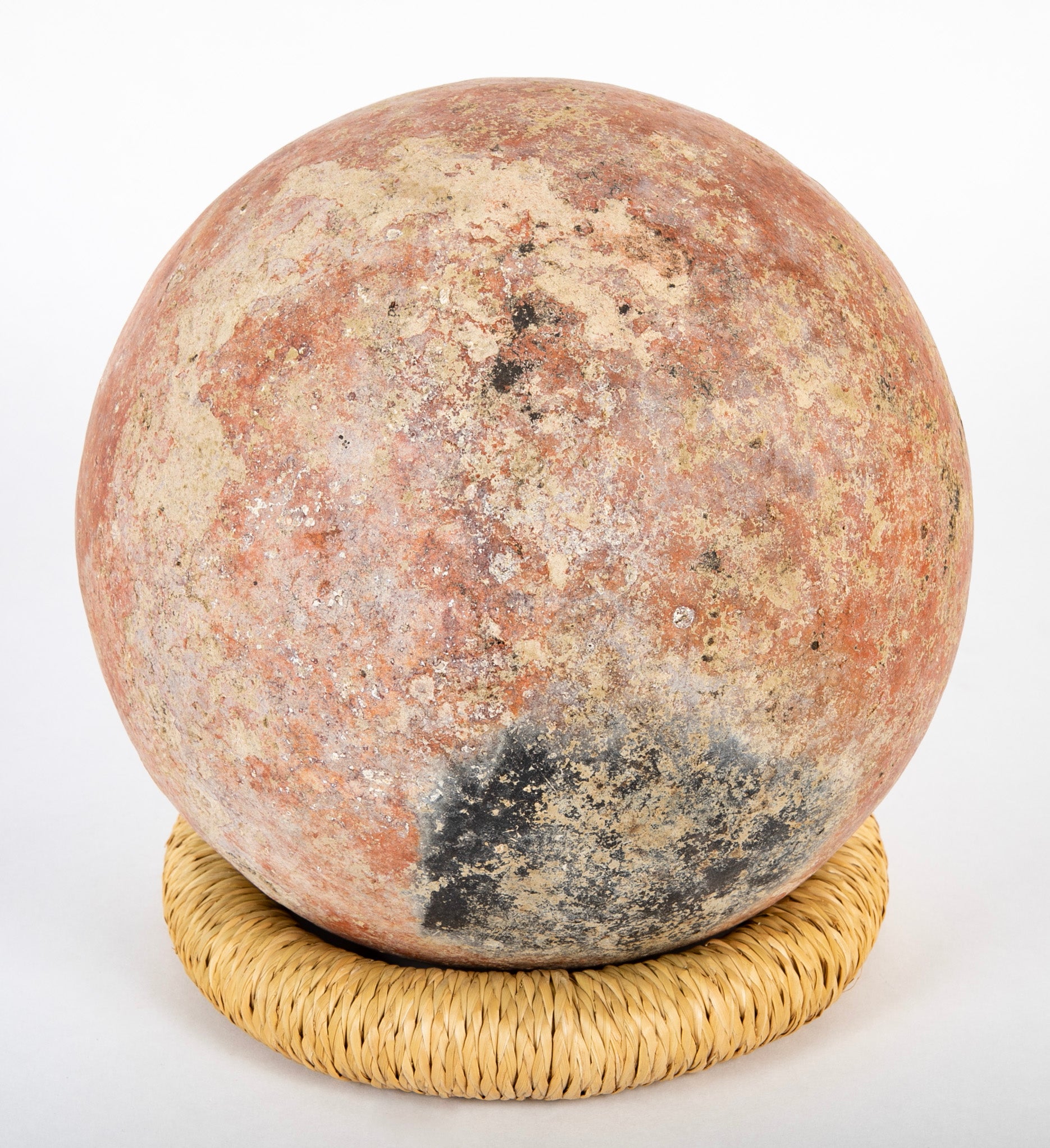 Dejenne, Mali Orb Form Terracotta Vessel with Elongated Neck