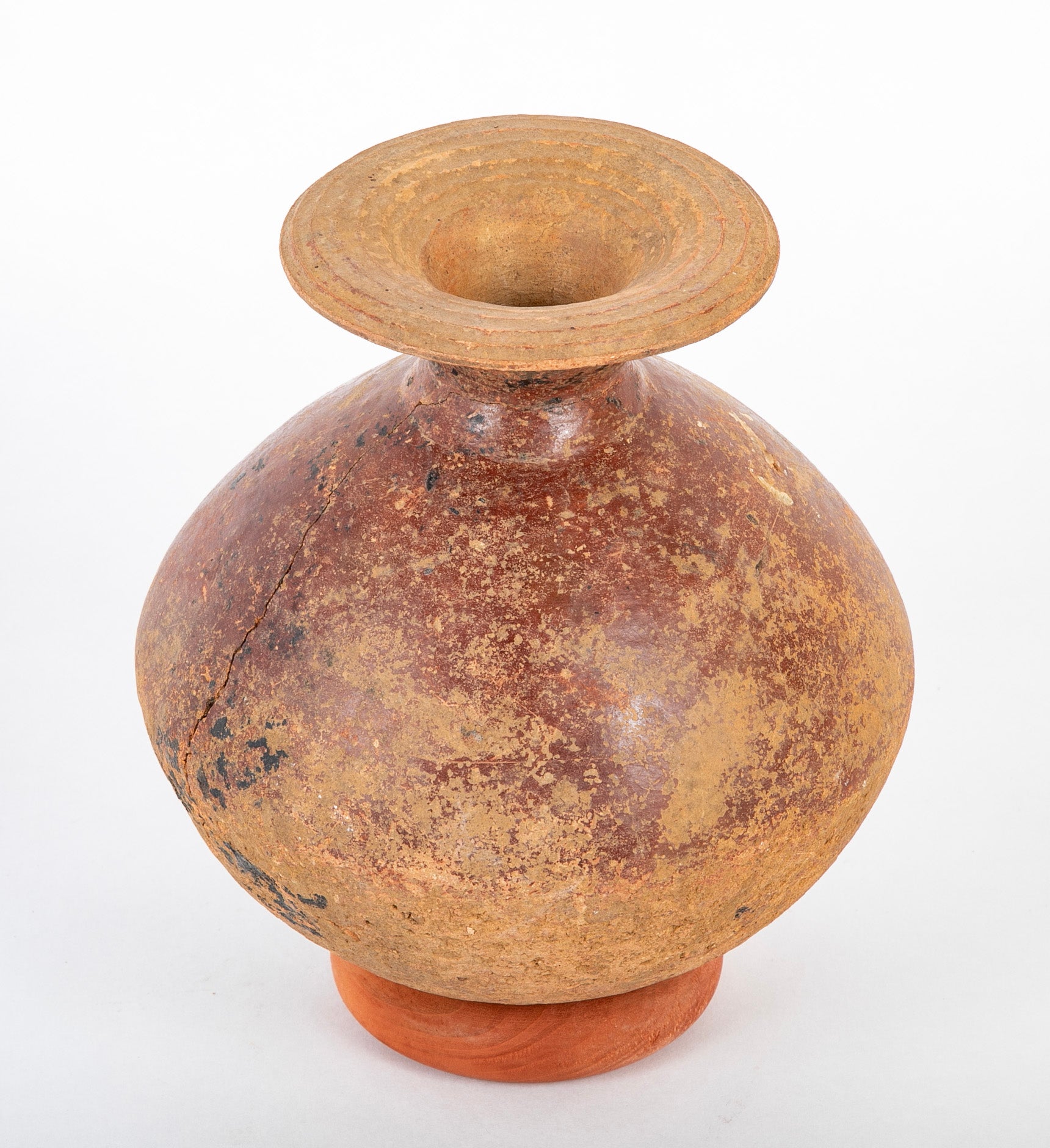 Dejenne, Mali Bulbous Terracotta Vessel with Flared Rim