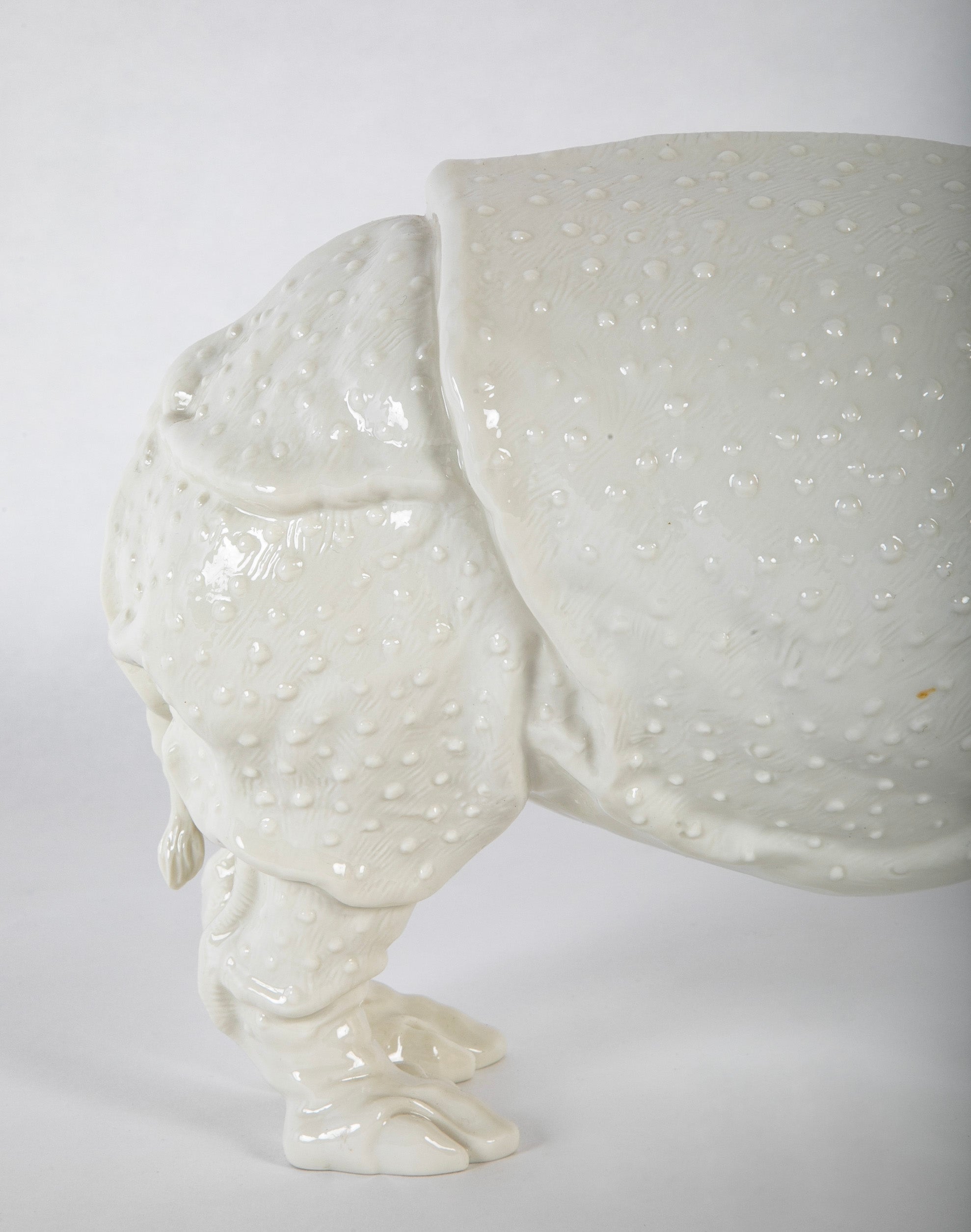 Rhino Clara Nymphenburg Frankenthaler Model in White Glazed Porcelain