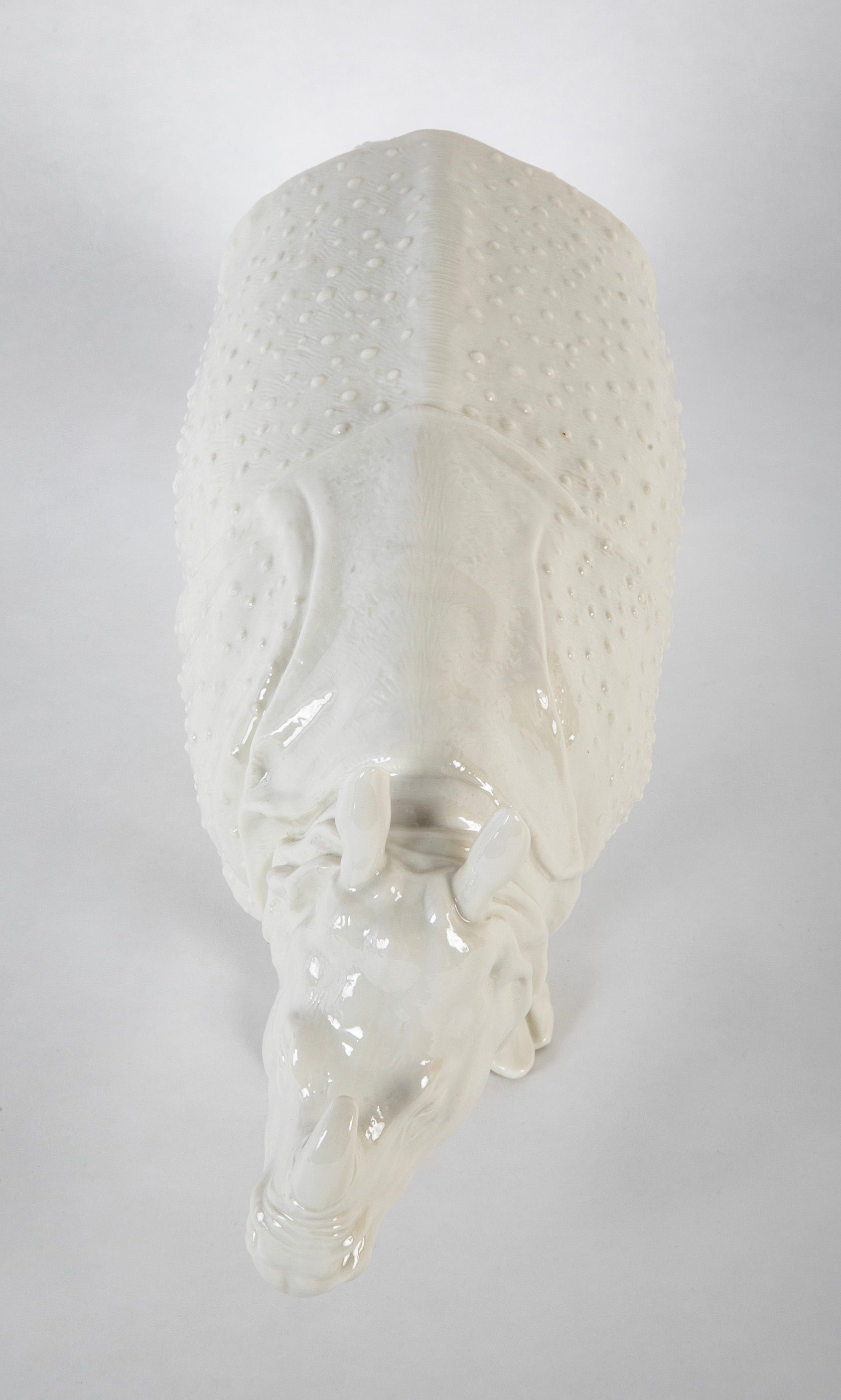 Rhino Clara Nymphenburg Frankenthaler Model in White Glazed Porcelain