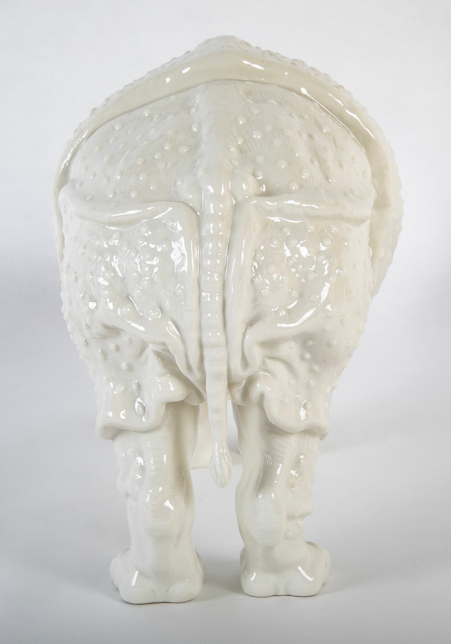Rhino Clara Nymphenburg Frankenthaler Model in White Glazed Porcelain