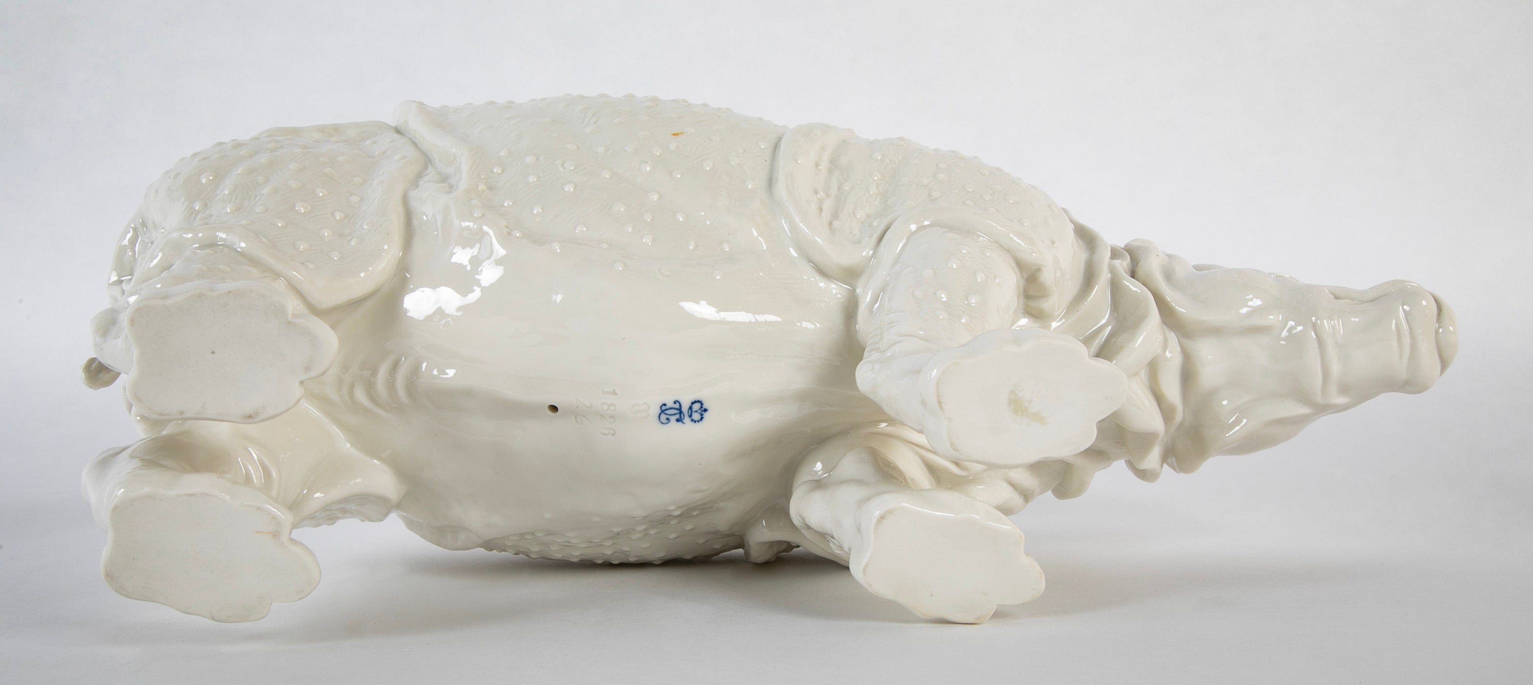 Rhino Clara Nymphenburg Frankenthaler Model in White Glazed Porcelain