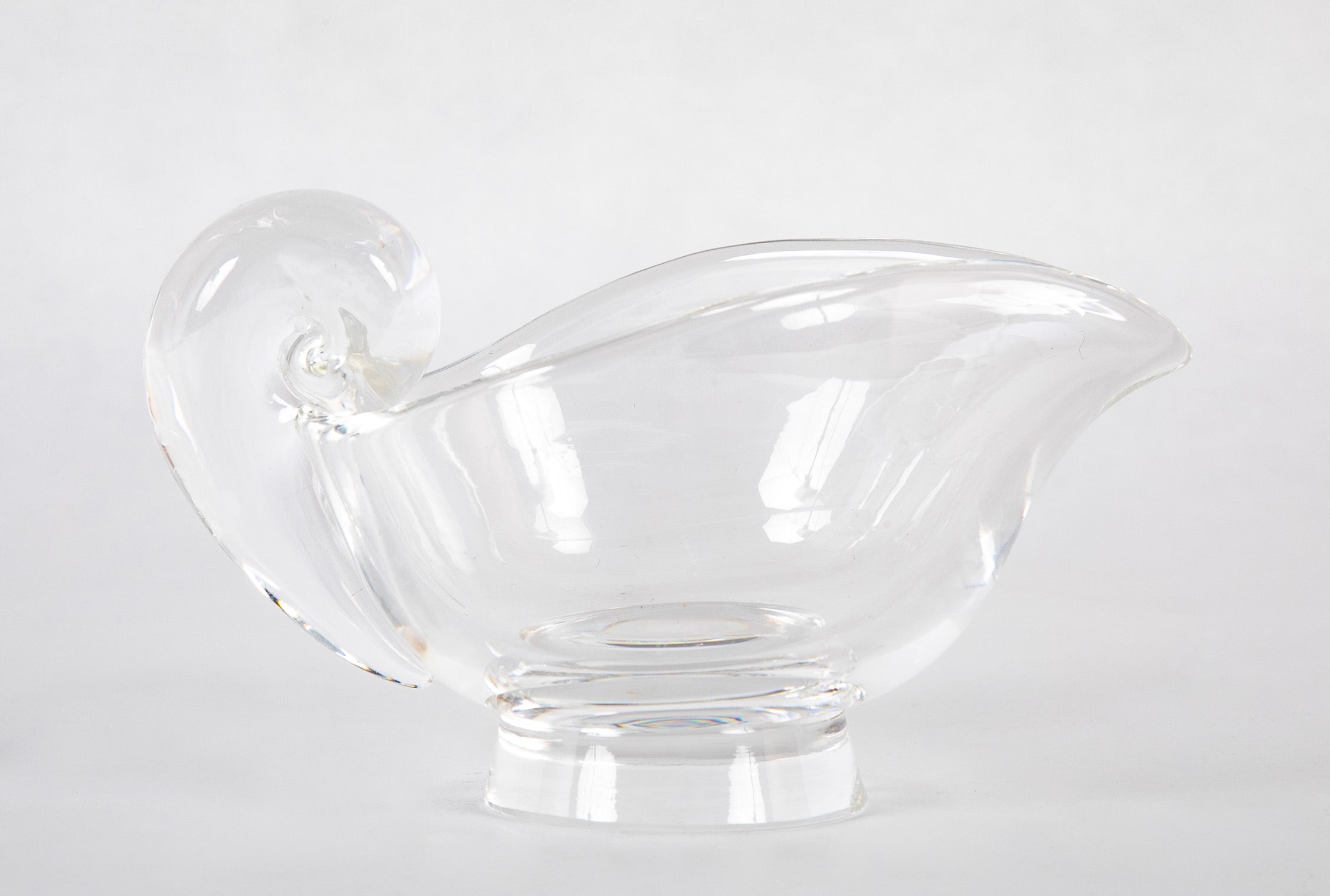 Steuben Glass "Snail Scroll" Creamer and Open Sugar Bowl by Irene Benton