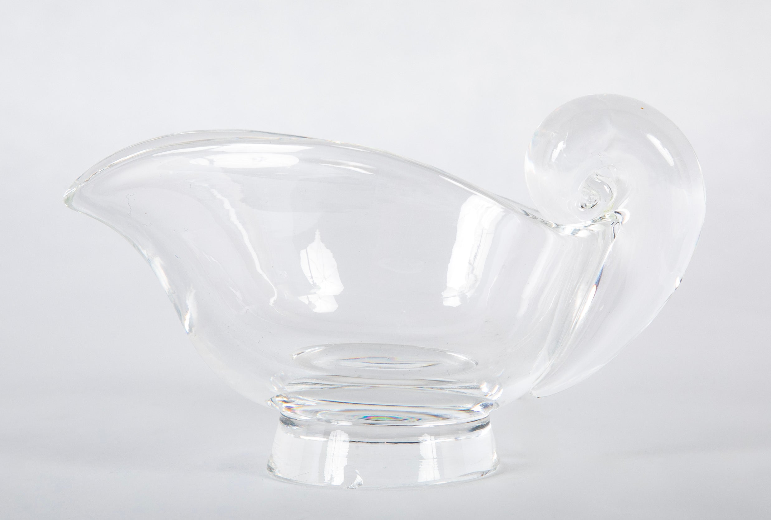 Steuben Glass "Snail Scroll" Creamer and Open Sugar Bowl by Irene Benton