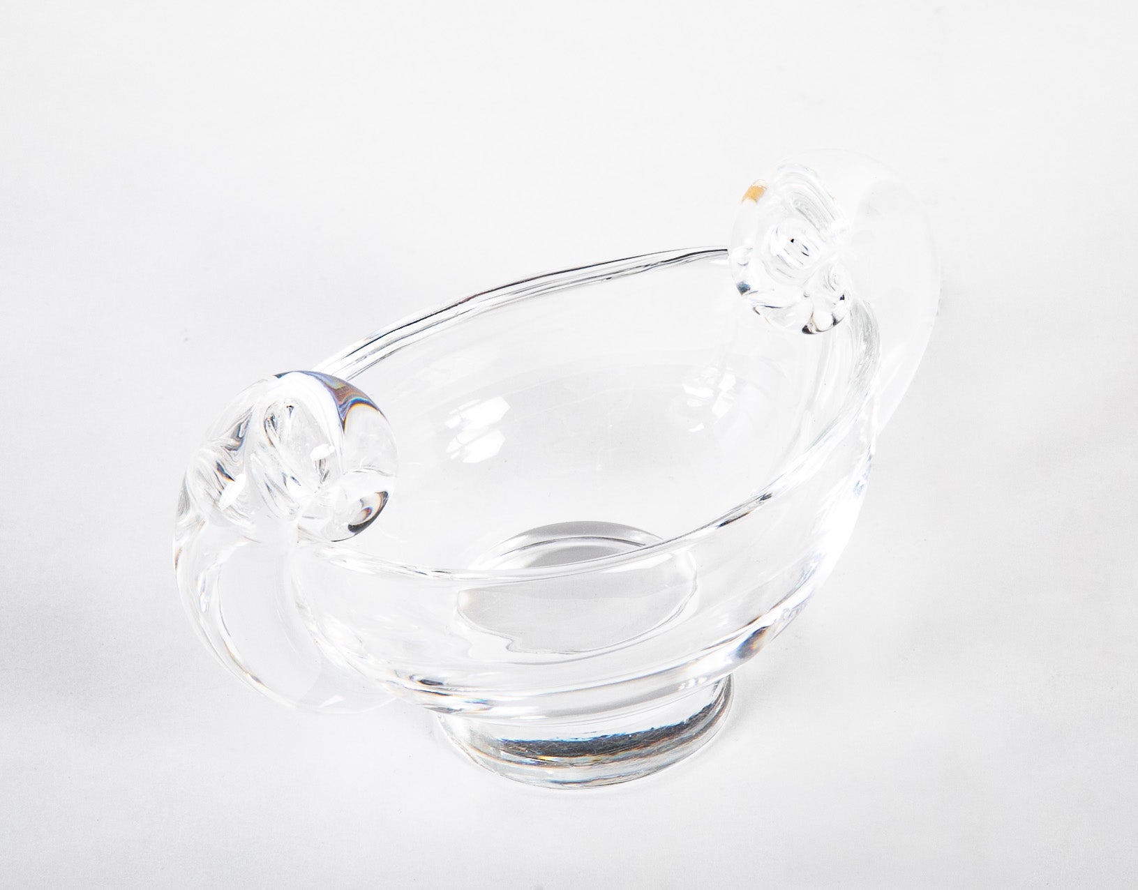 Steuben Glass "Snail Scroll" Creamer and Open Sugar Bowl by Irene Benton