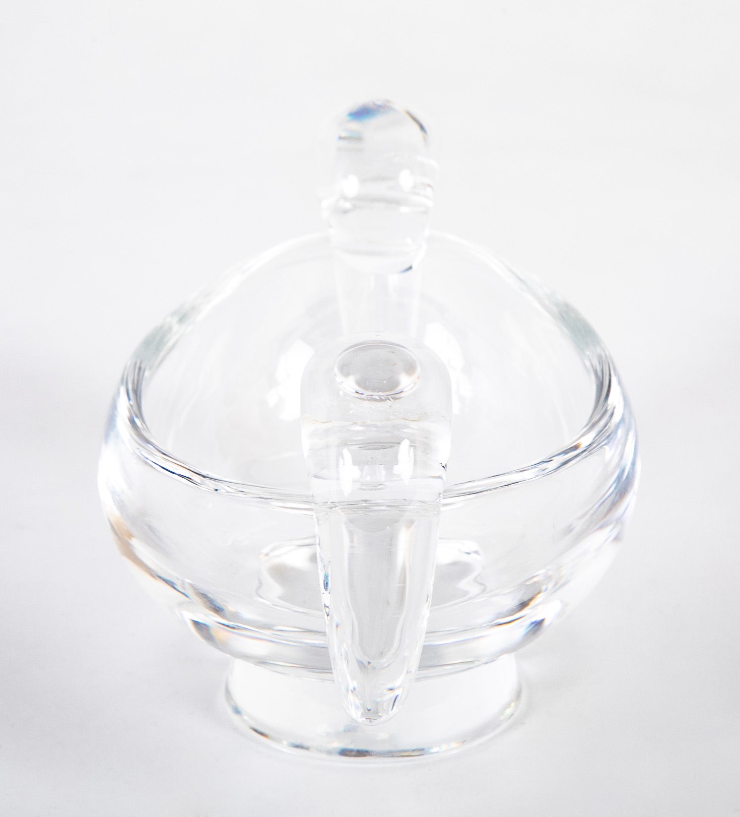Steuben Glass "Snail Scroll" Creamer and Open Sugar Bowl by Irene Benton