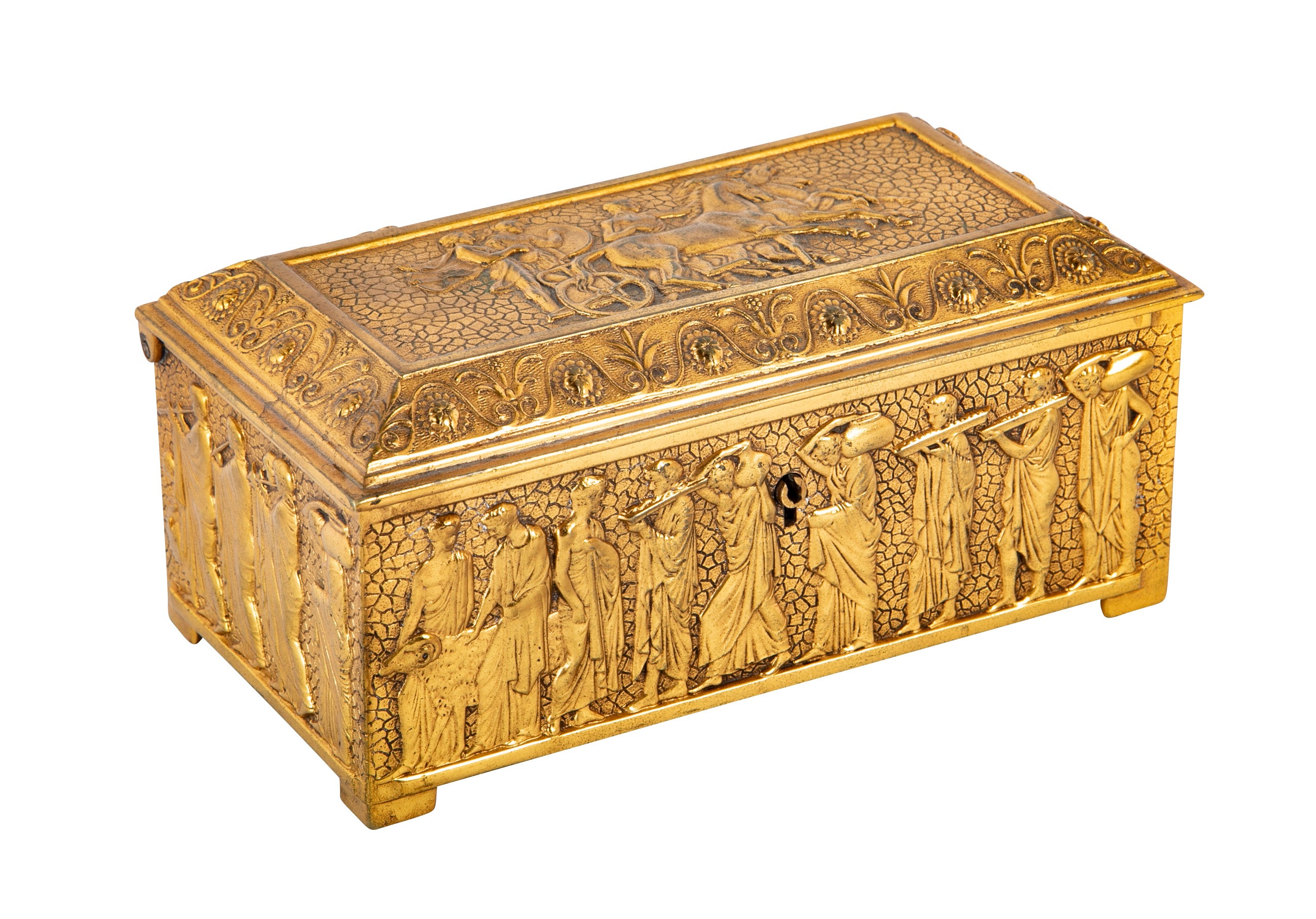 A 20th Century D'Ore Bronze Repousse Figured Box