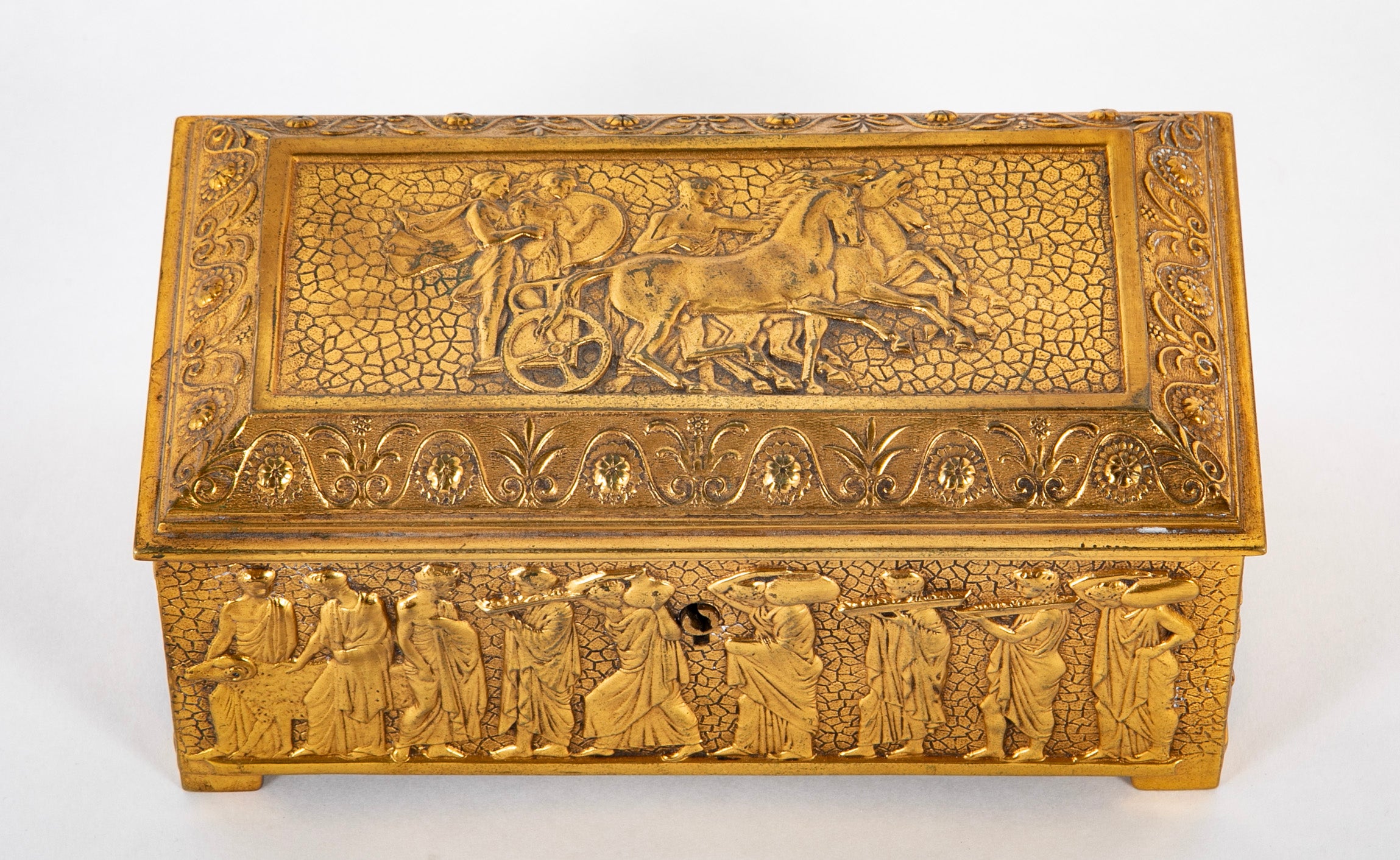 A 20th Century D'Ore Bronze Repousse Figured Box